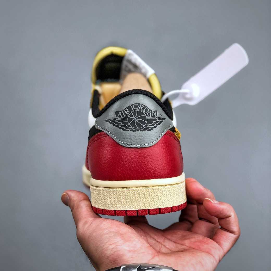 Air Jordan 1 Low “UN White/Red” Lifestyle Sneakers HQ6998-6001 - FashionPlug