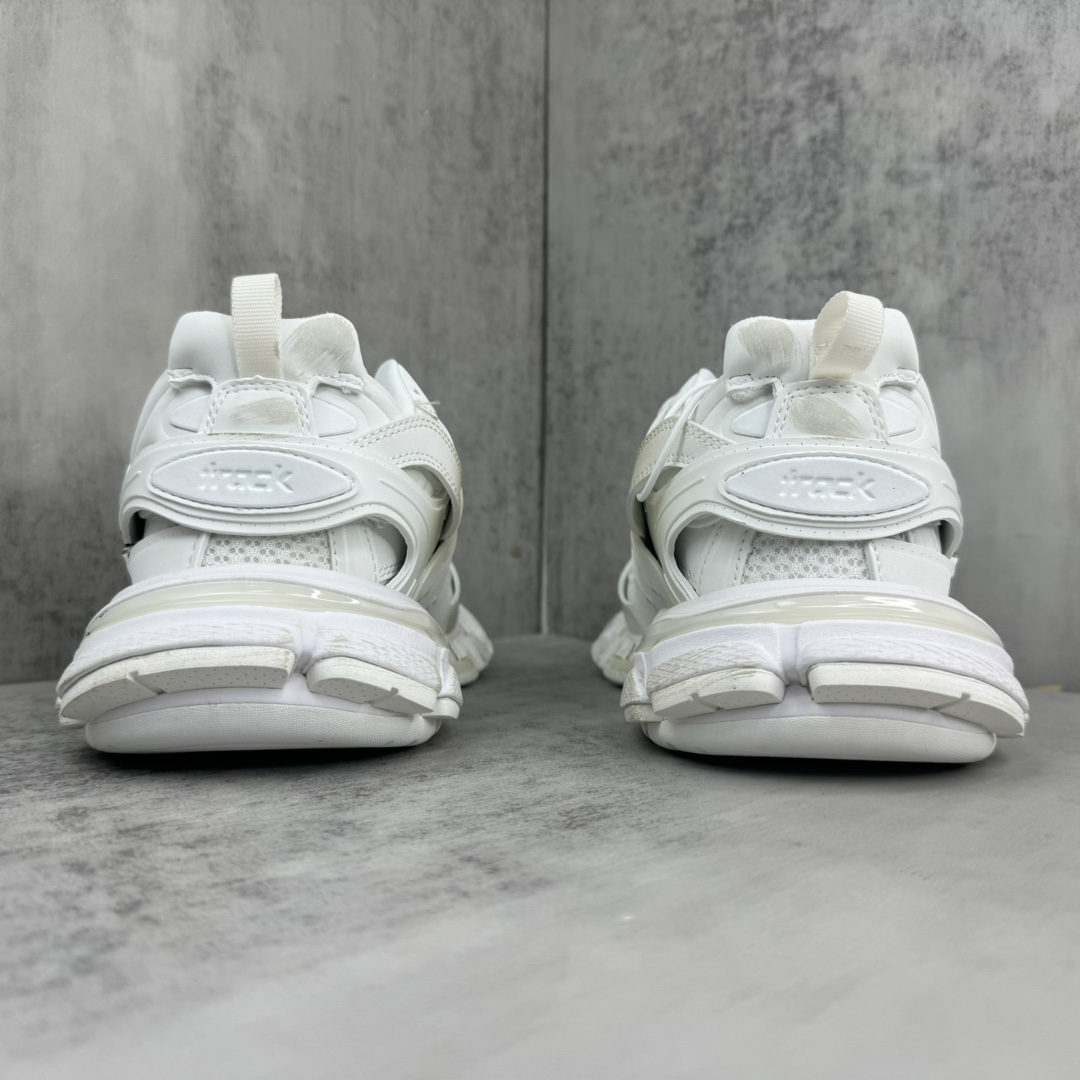 Balenciaga Track Signature Sneaker In White - FashionPlug