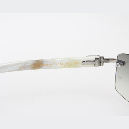 Cartier CT_3524012 White Buffalo Sunglasses In Silver Grey - FashionPlug