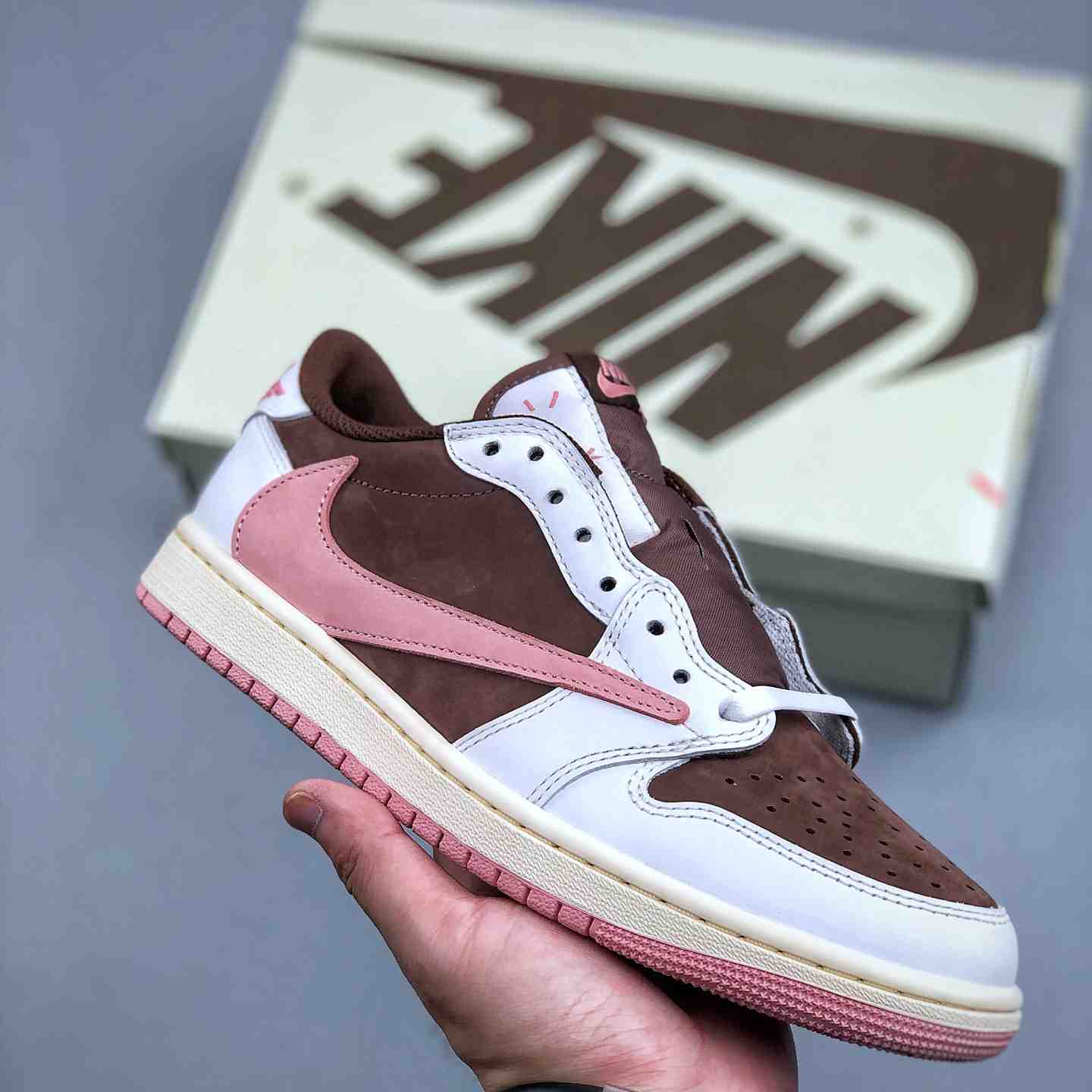Travis Scott x Air Jordan 1 Low OG “Pink Reverse Swoosh” – Style Code DZ4137-206 - FashionPlug