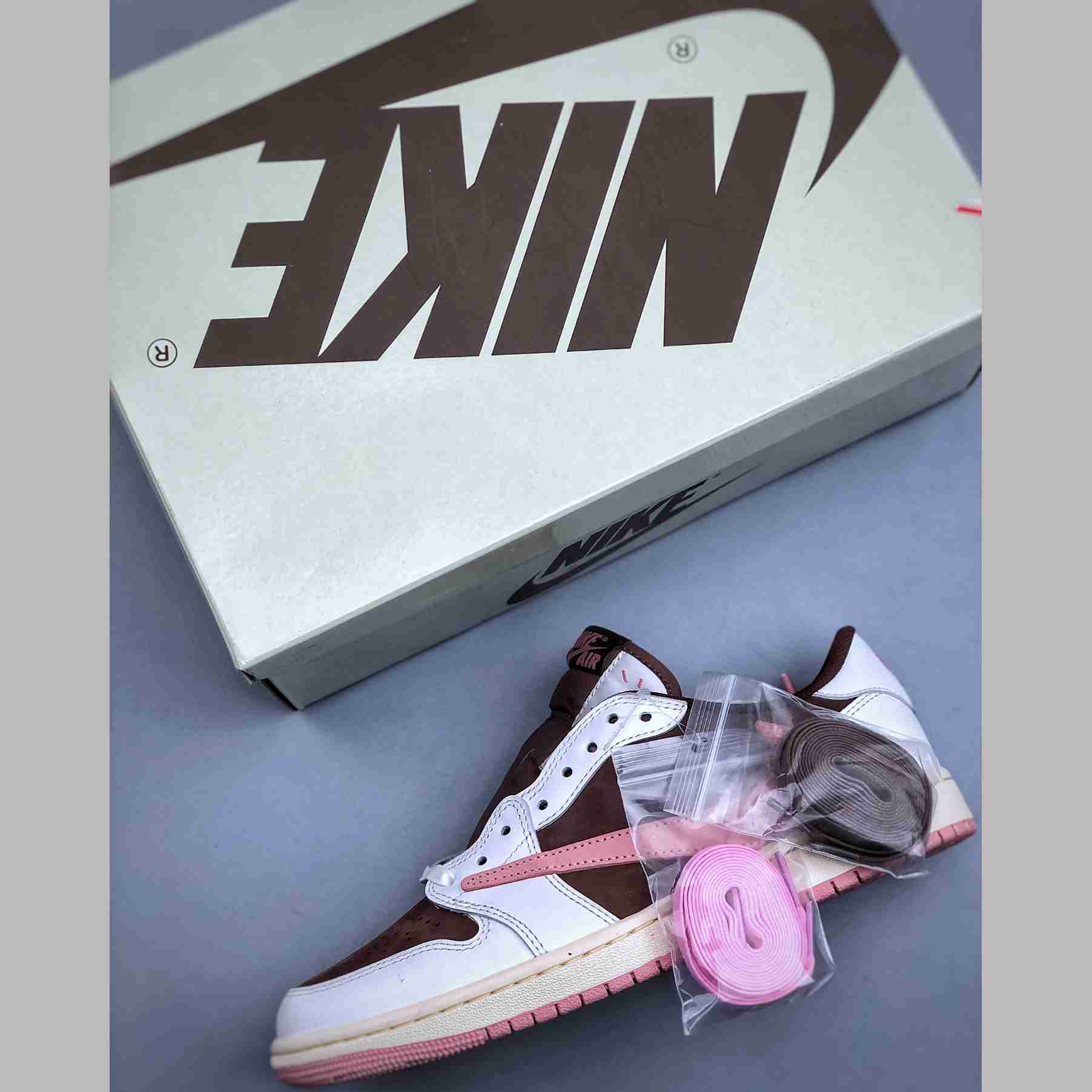 Travis Scott x Air Jordan 1 Low OG “Pink Reverse Swoosh” – Style Code DZ4137-206 - FashionPlug