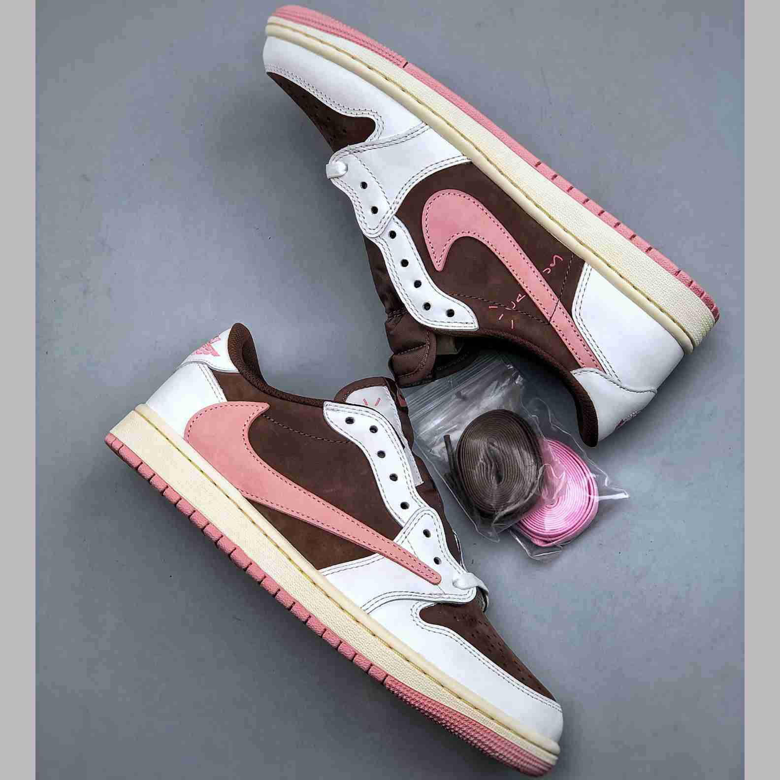 Travis Scott x Air Jordan 1 Low OG “Pink Reverse Swoosh” – Style Code DZ4137-206 - FashionPlug