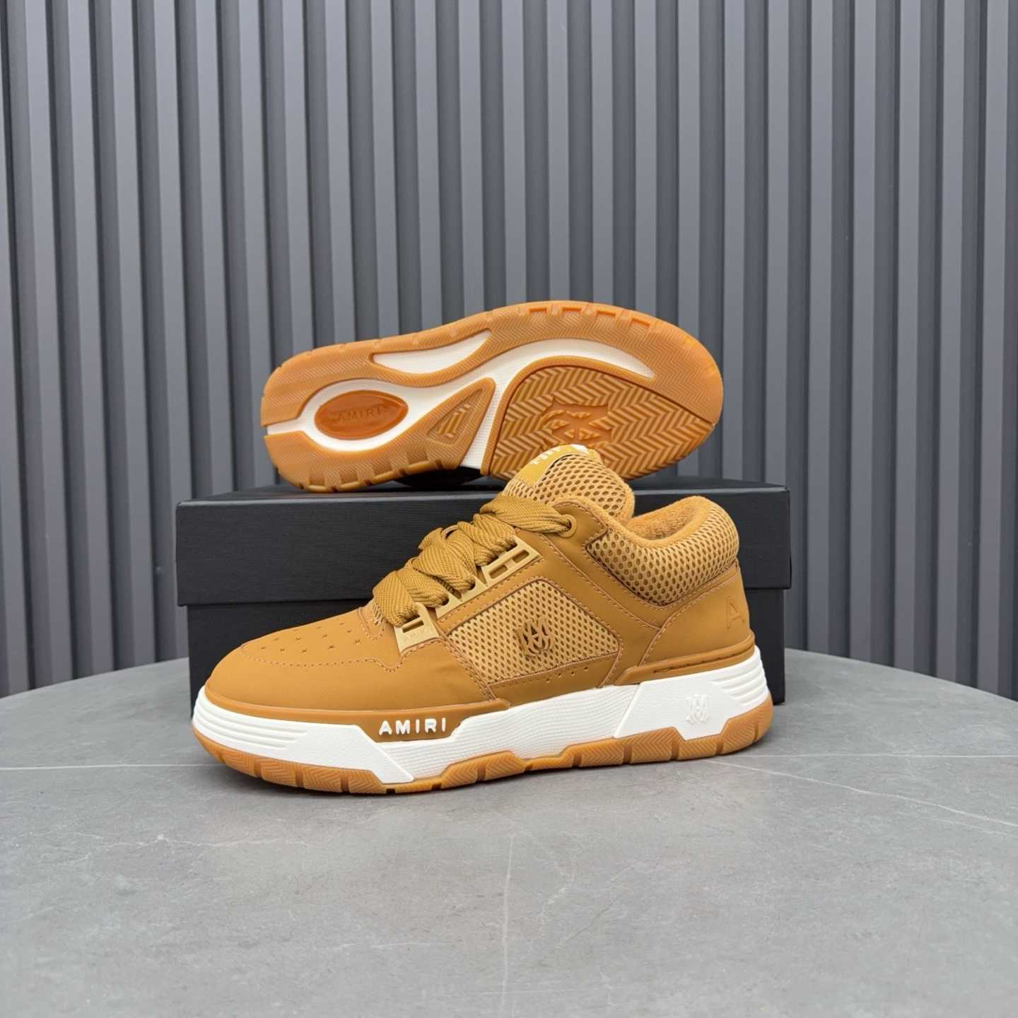 Amiri MA-1 "Wheat Beige" Sneakers - FashionPlug