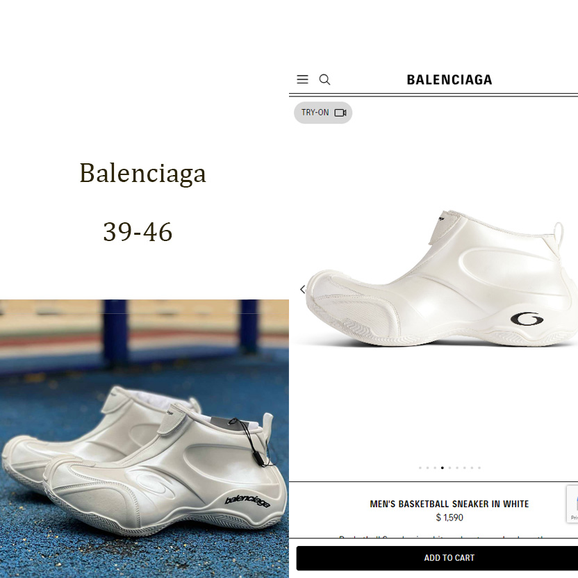 Balenciaga Basketball Sneaker In White  - FashionPlug