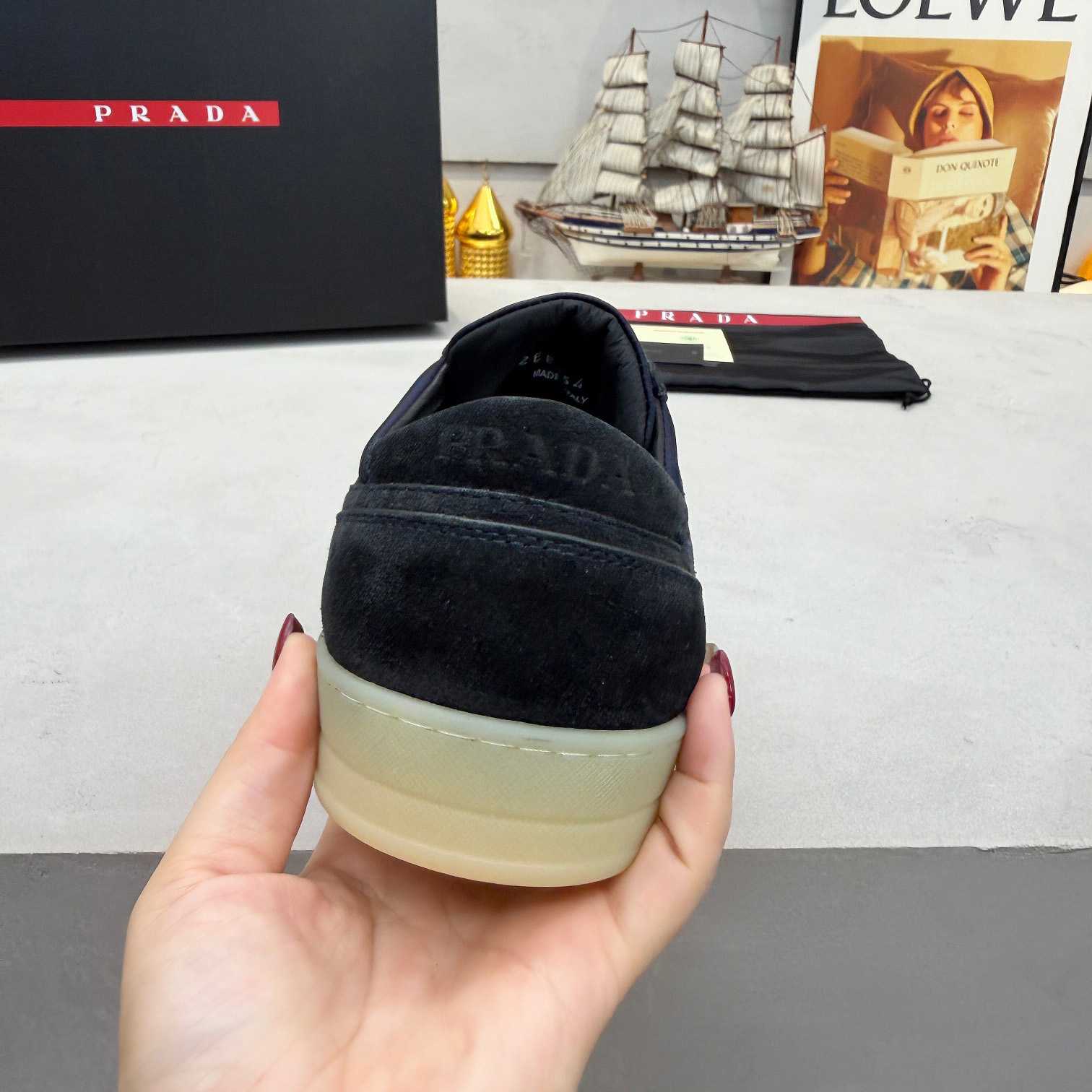 Prada Downtown Eyelets-detail Suede Sneakers - FashionPlug