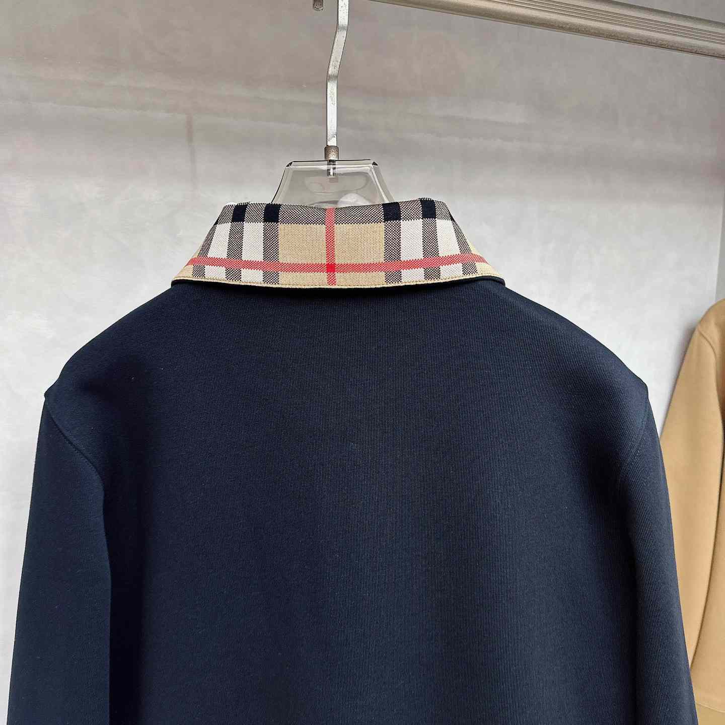 Burberry Check Collar Cotton Half-zip Sweatshirt - FashionPlug