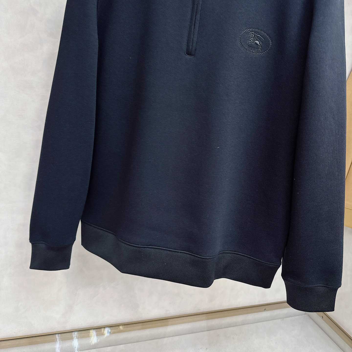 Burberry Check Collar Cotton Half-zip Sweatshirt - FashionPlug