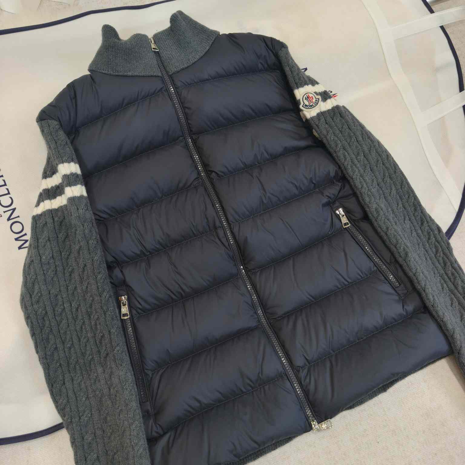 Moncler Padded Wool Zip-Up Cardigan - FashionPlug