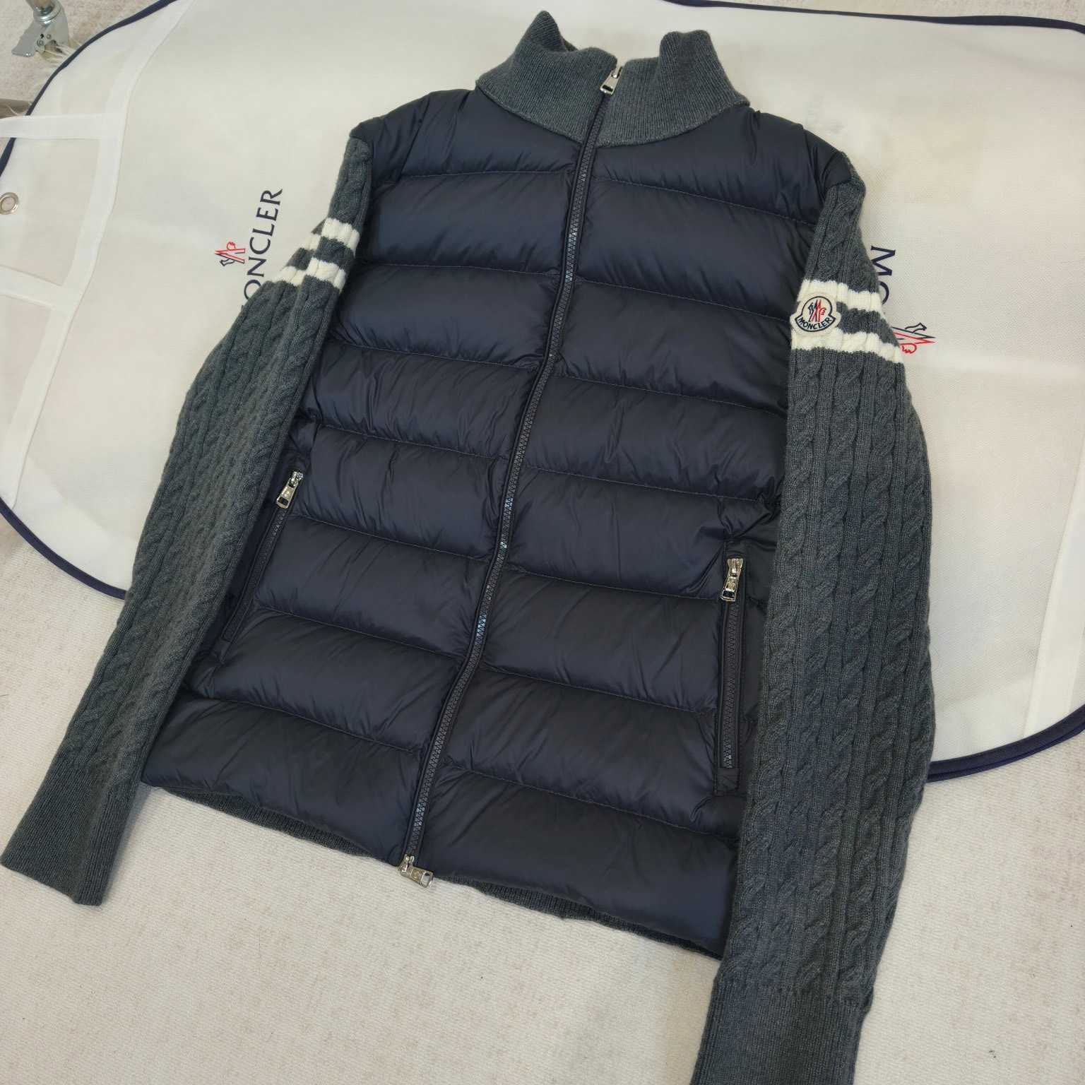 Moncler Padded Wool Zip-Up Cardigan - FashionPlug