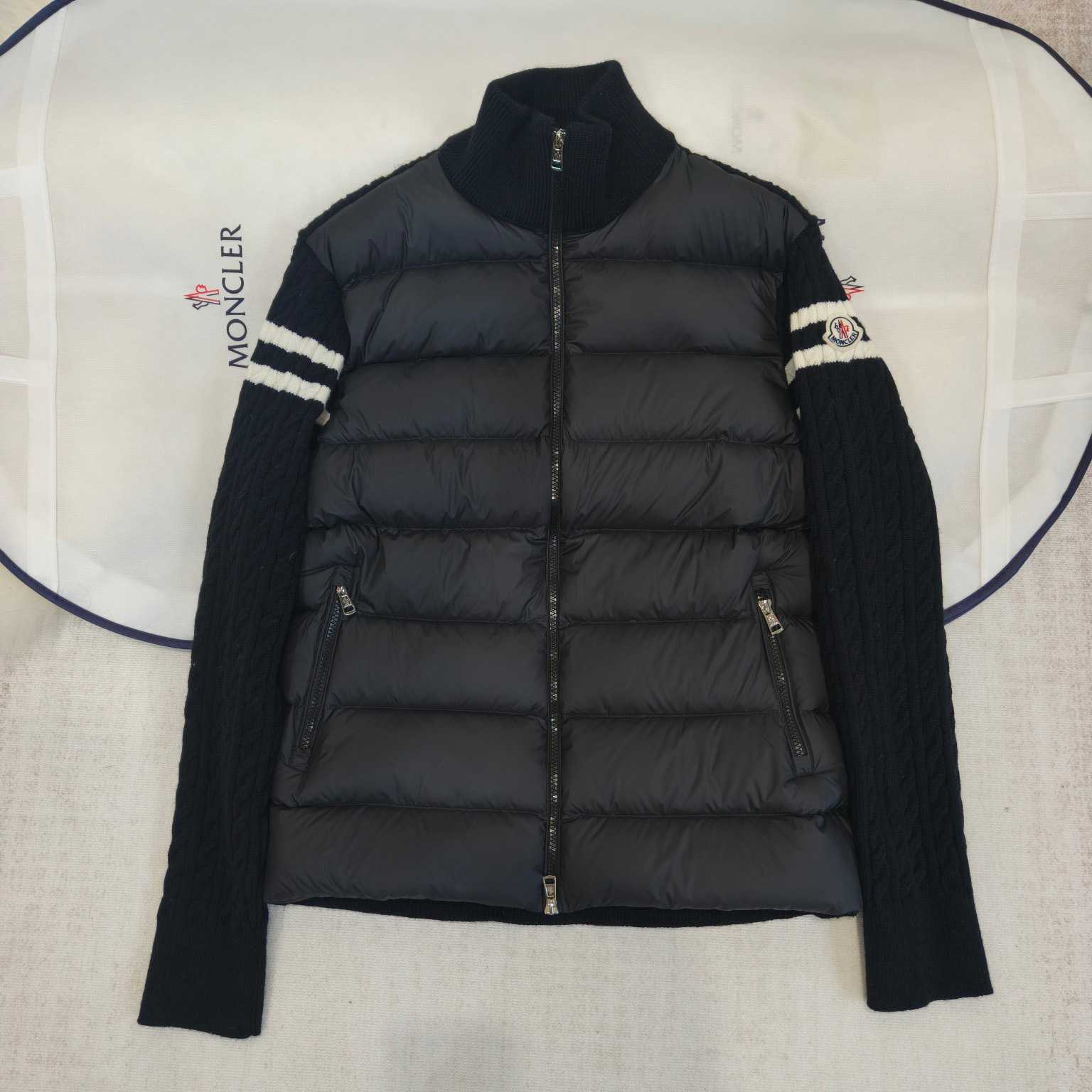 Moncler Padded Wool Zip-Up Cardigan - FashionPlug