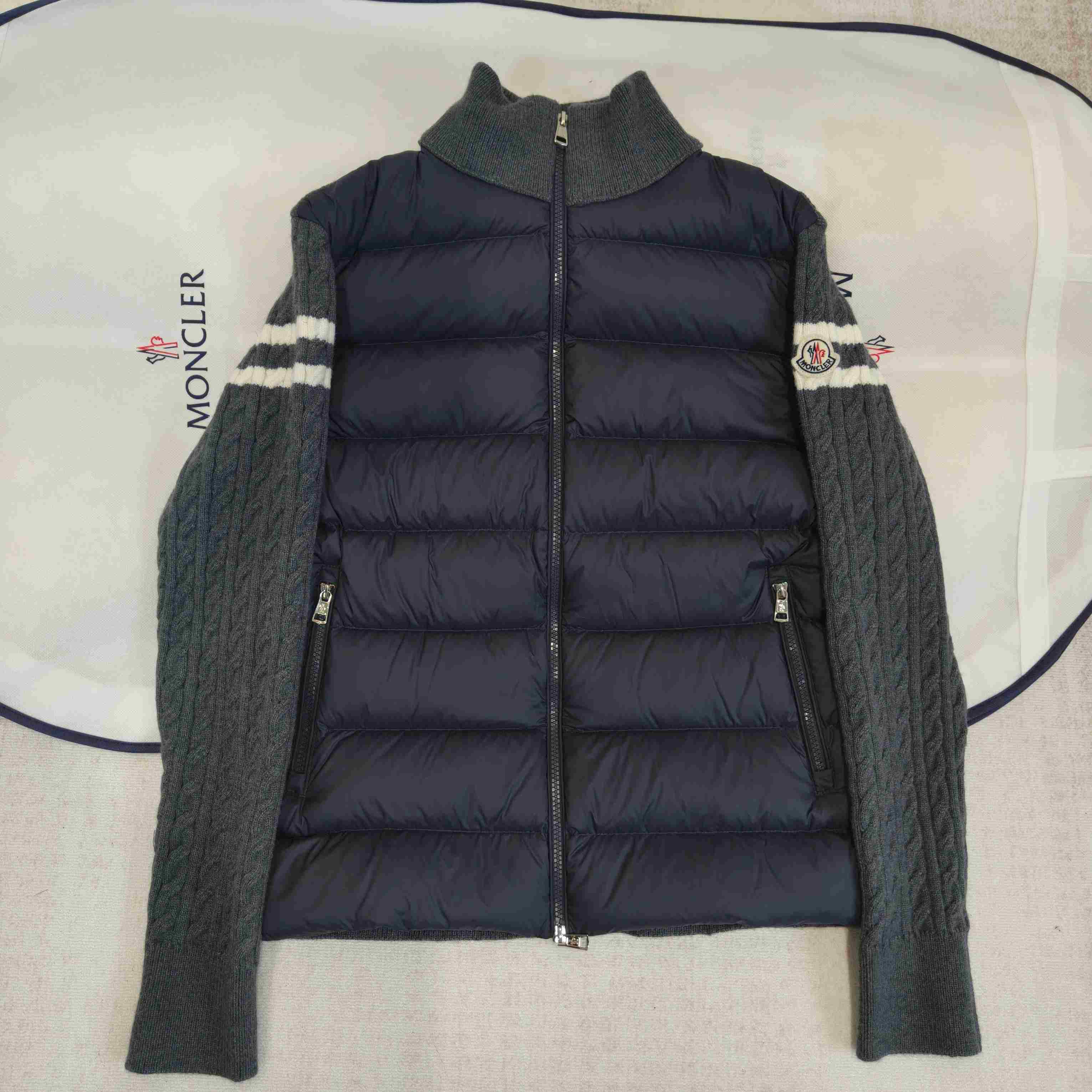 Moncler Padded Wool Zip-Up Cardigan - FashionPlug