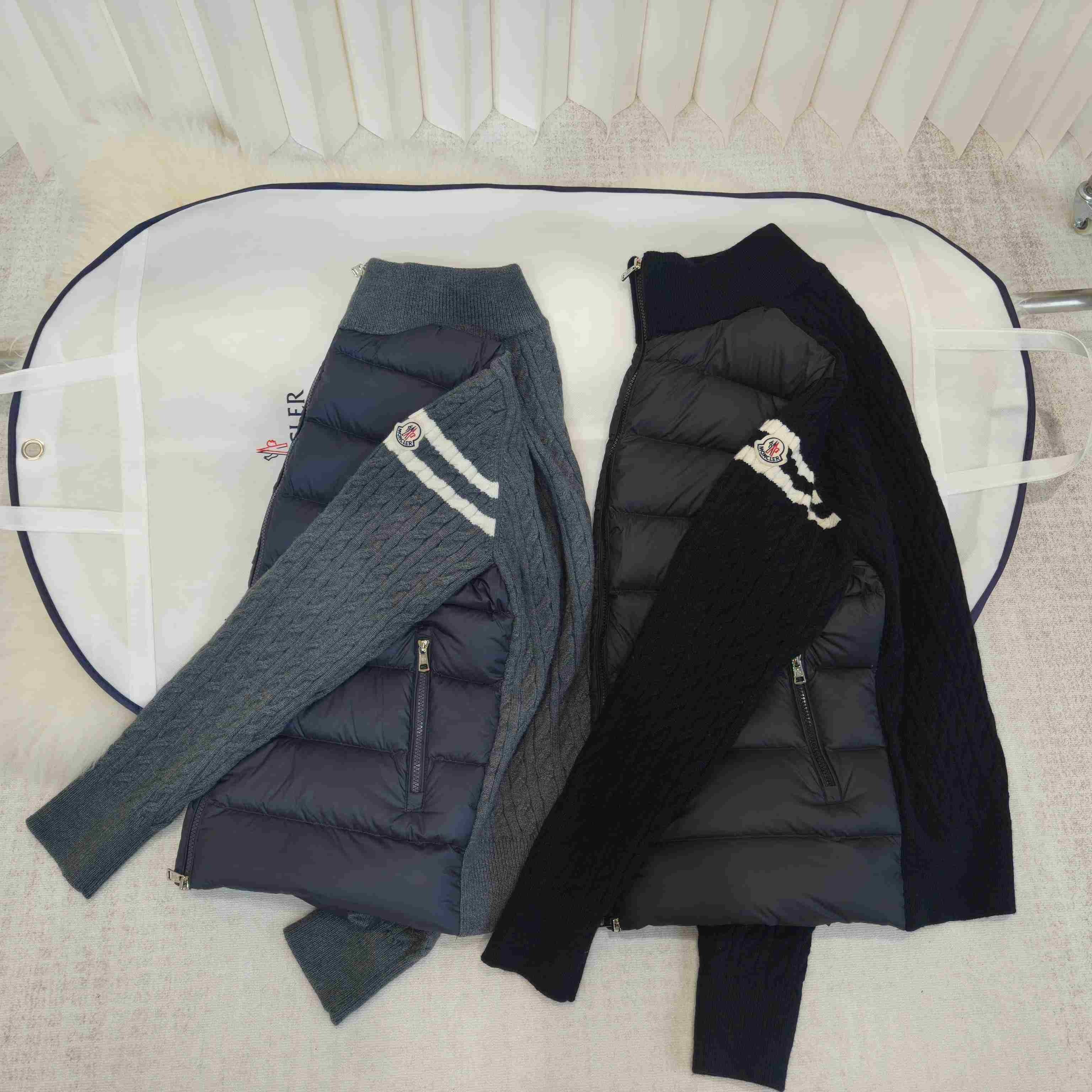 Moncler Padded Wool Zip-Up Cardigan - FashionPlug