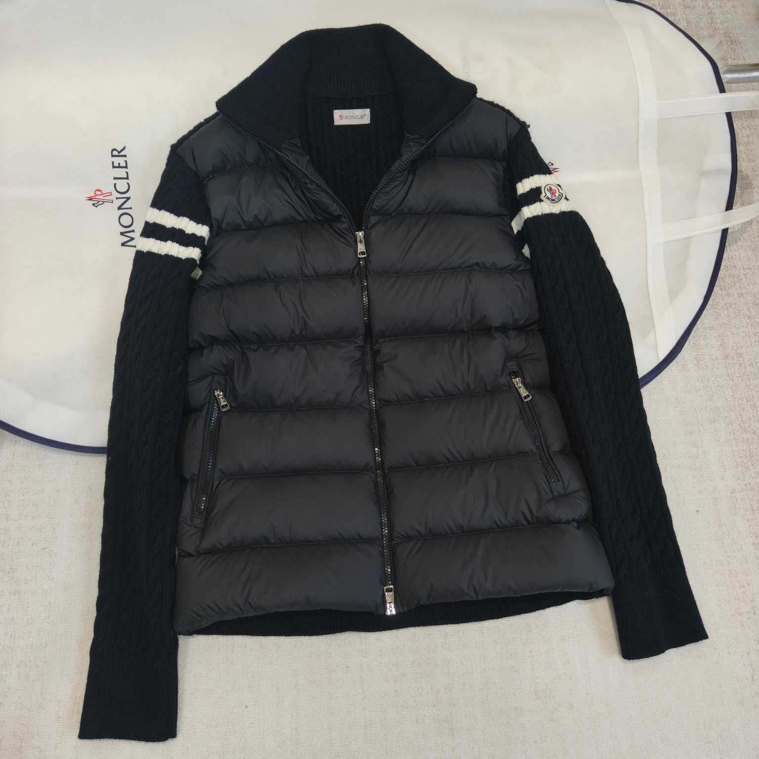 Moncler Padded Wool Zip-Up Cardigan - FashionPlug