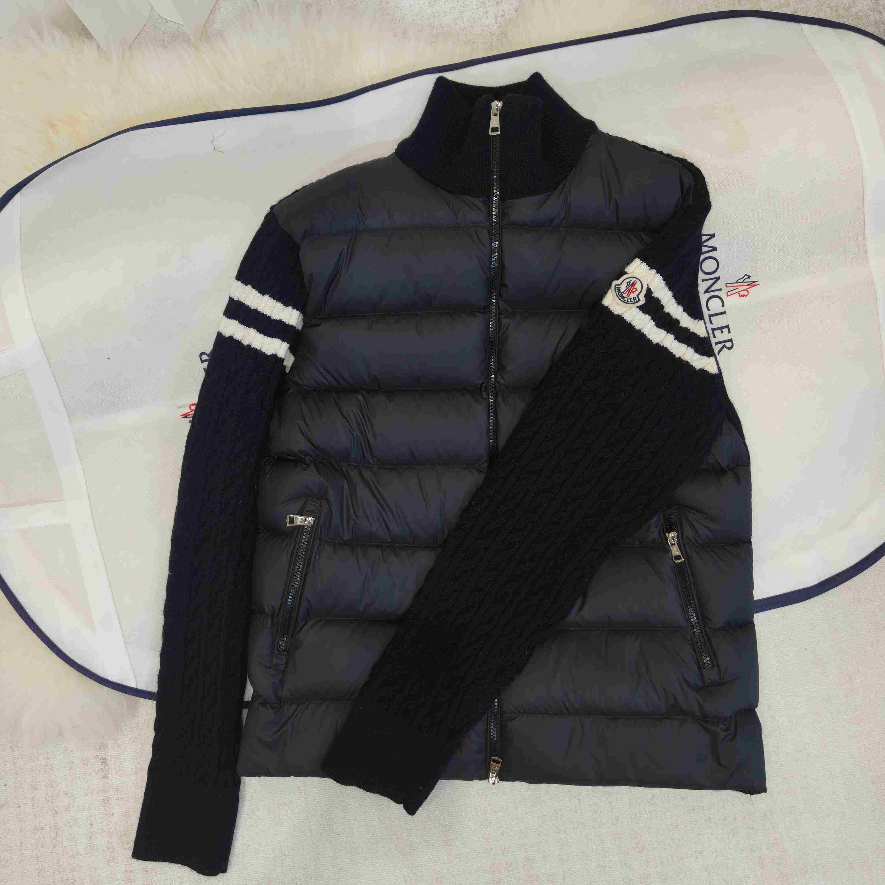 Moncler Padded Wool Zip-Up Cardigan - FashionPlug