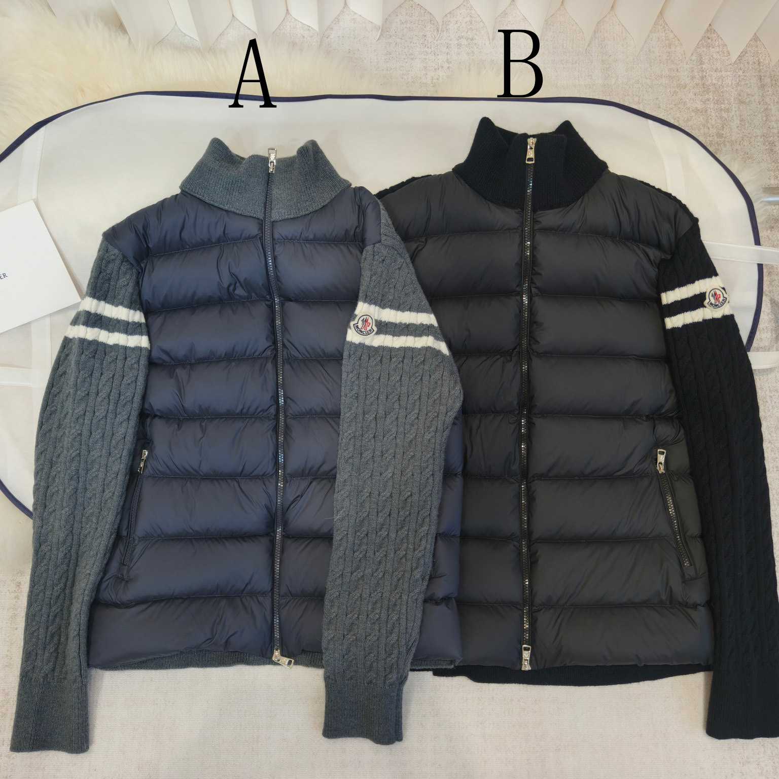 Moncler Padded Wool Zip-Up Cardigan - FashionPlug