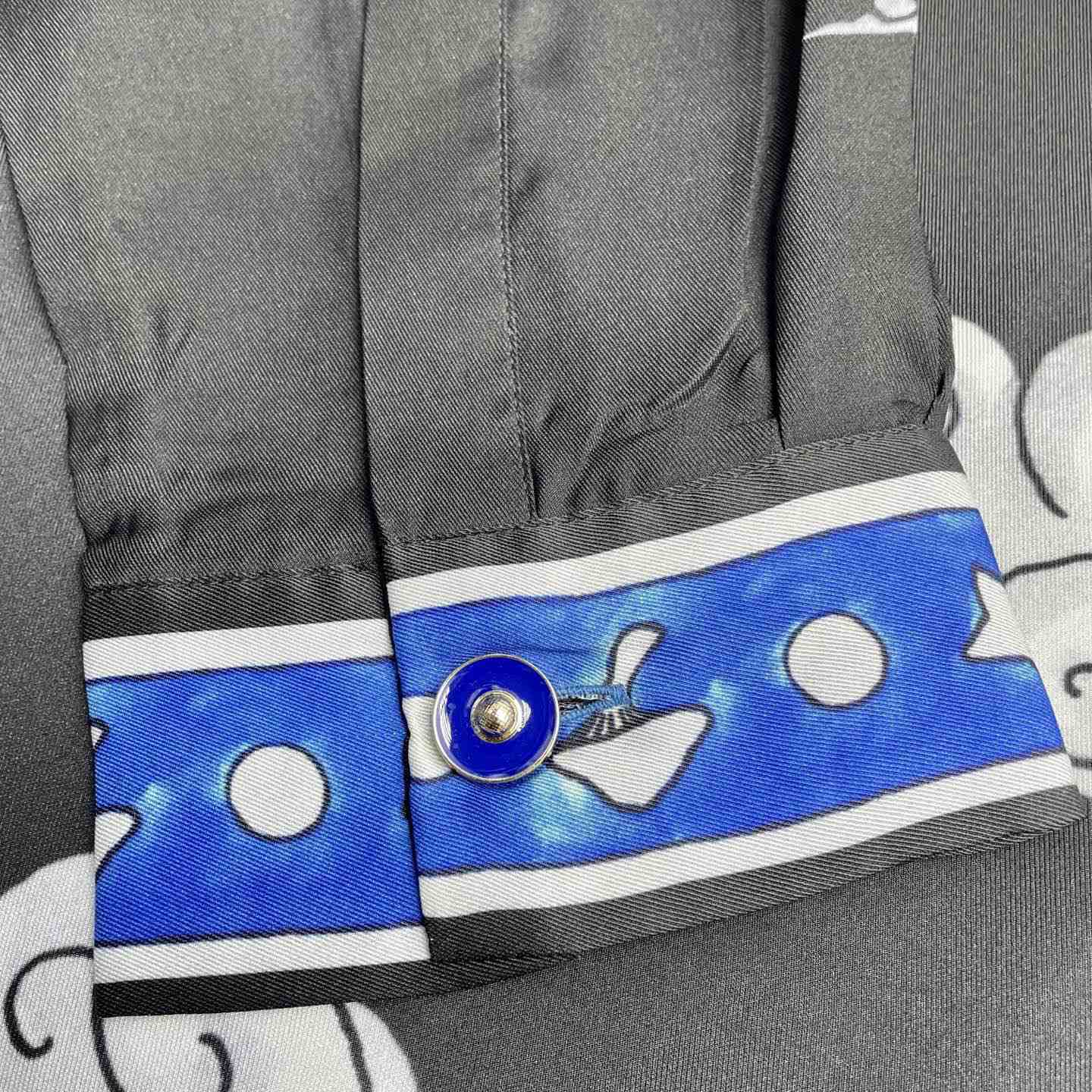 Casablanca The Four Elements Long Sleeve Silk Shirt   CA3546 - FashionPlug