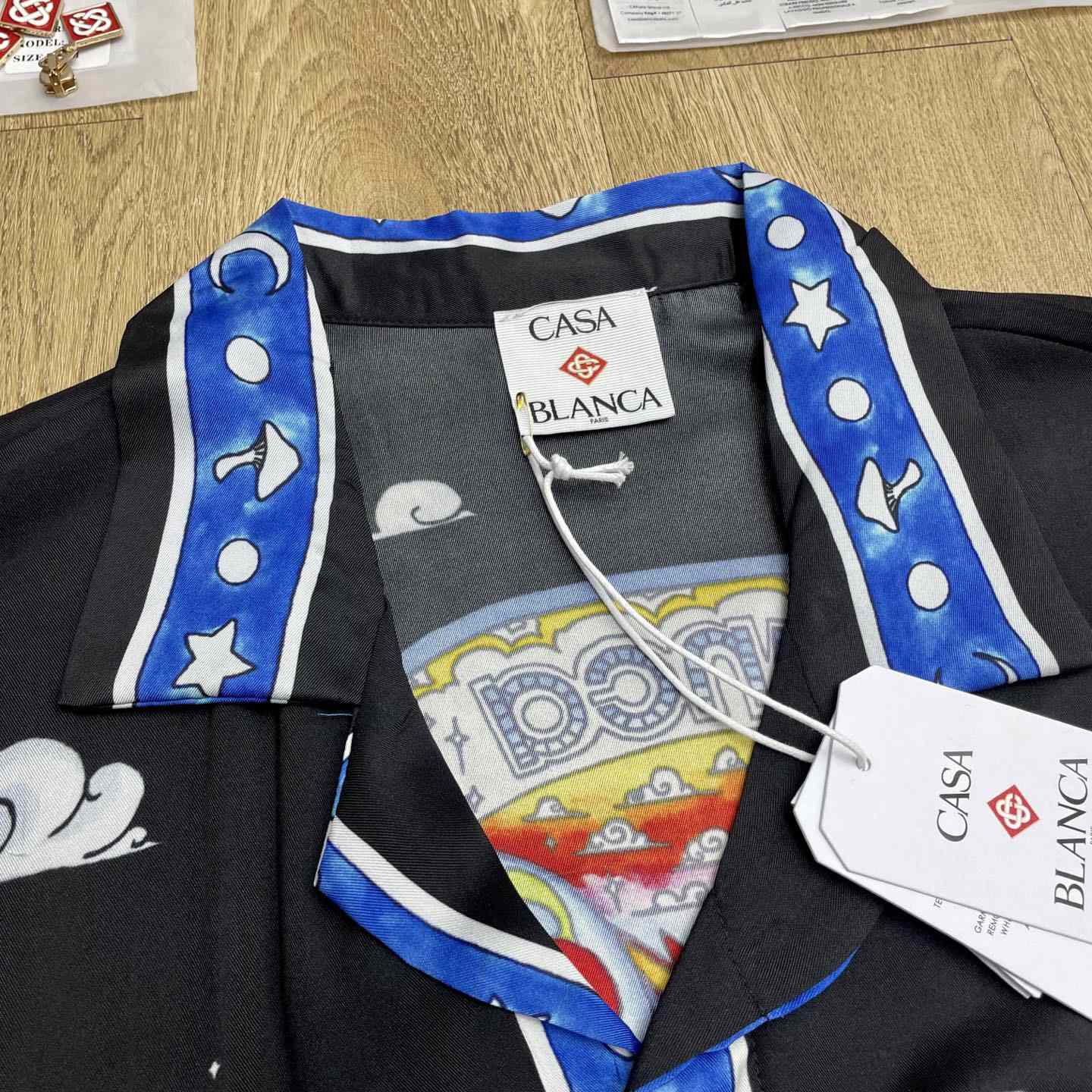 Casablanca The Four Elements Long Sleeve Silk Shirt   CA3546 - FashionPlug