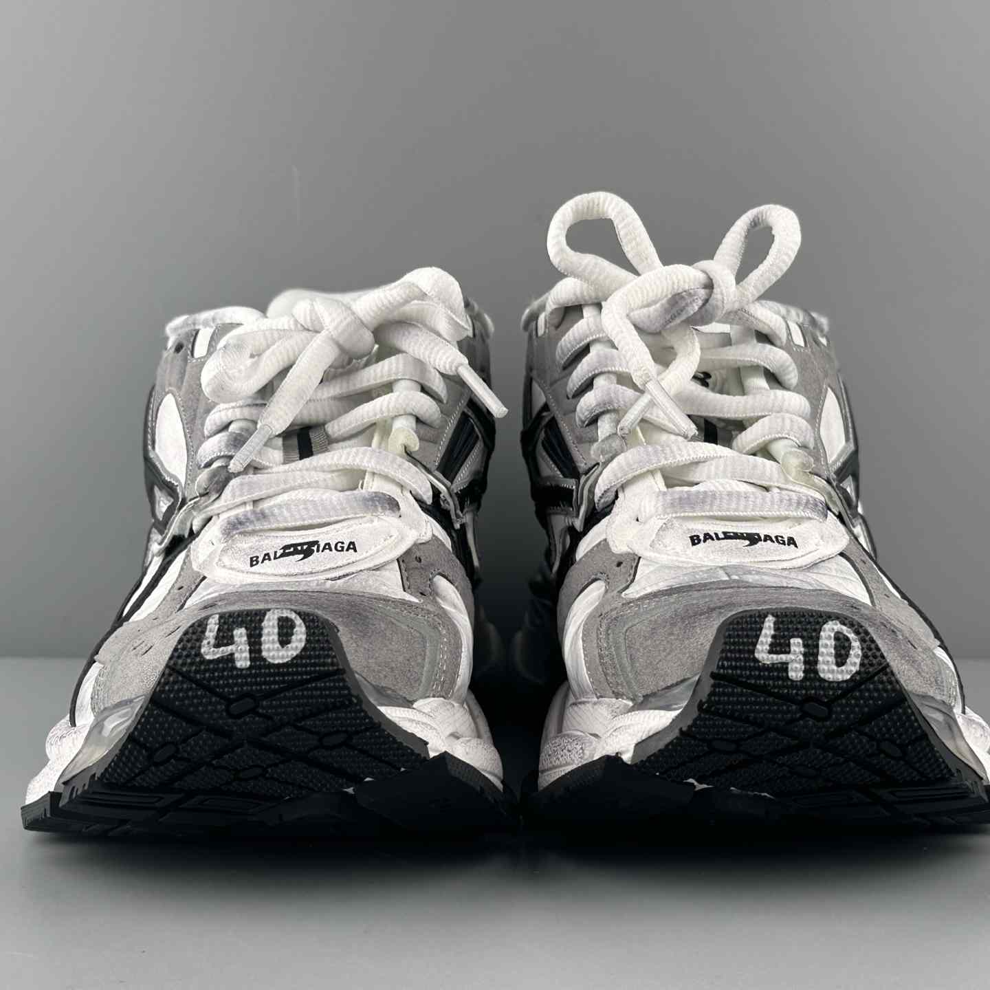 Balenciaga Runner Sneaker In Grey, White And Black - FashionPlug