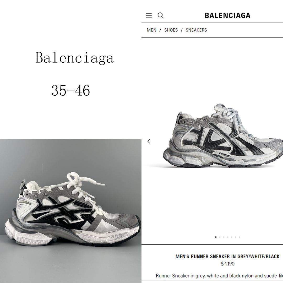 Balenciaga Runner Sneaker In Grey, White And Black - FashionPlug