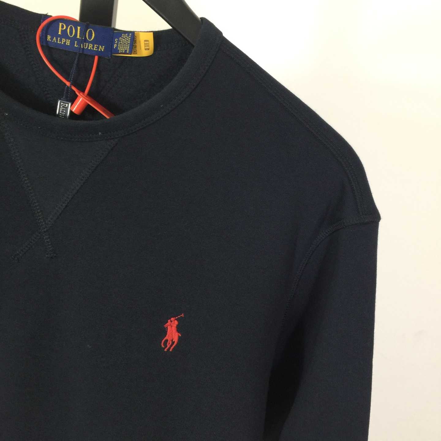 Ralph Lauren navy-blue Cotton-blend Crewneck - FashionPlug