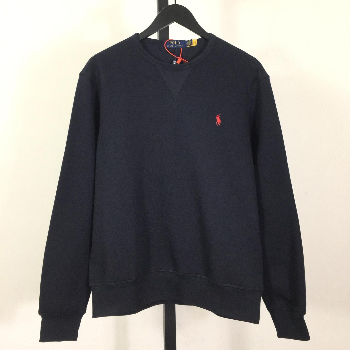 Ralph Lauren navy-blue Cotton-blend Crewneck - FashionPlug