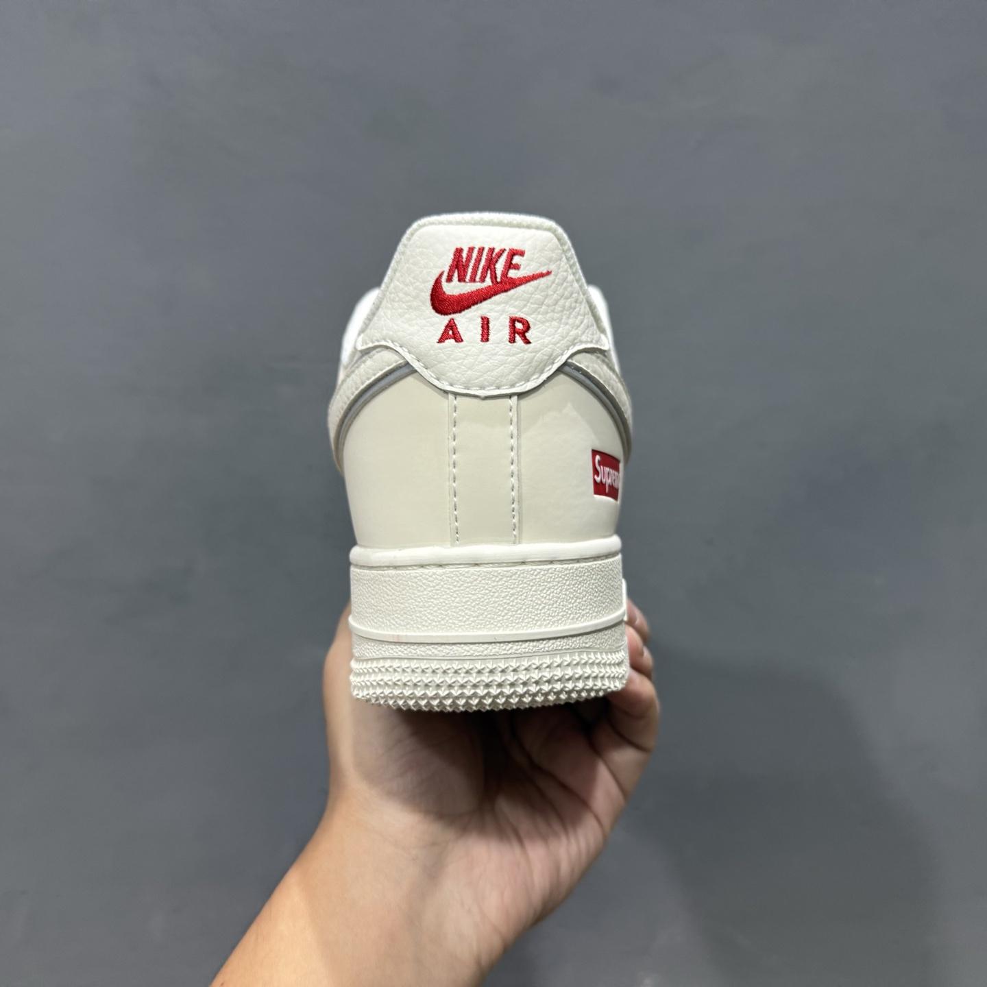 Supreme x Nike Air Force 1 ’07 Low “Sail / Red” – CS5288-052 - FashionPlug