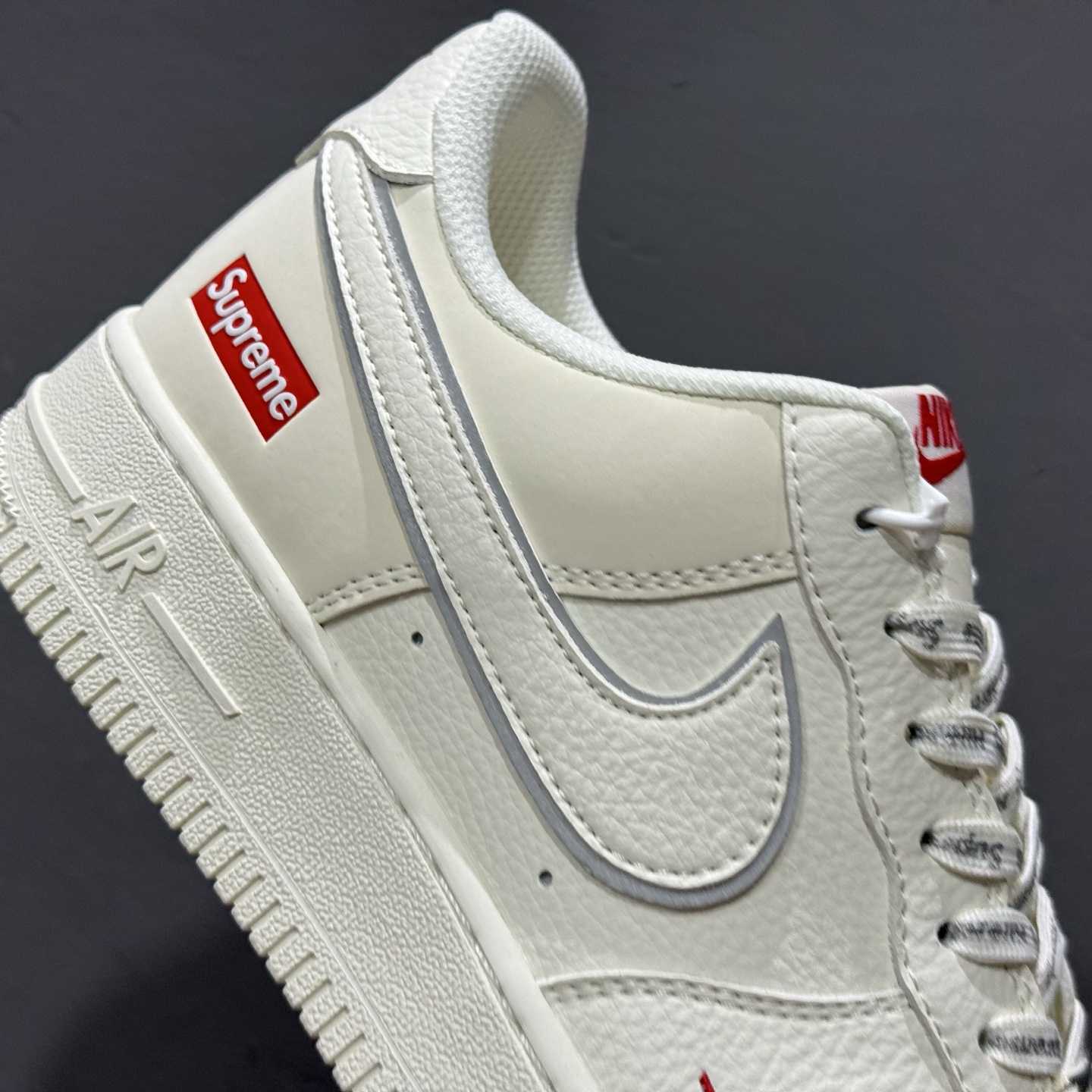 Supreme x Nike Air Force 1 ’07 Low “Sail / Red” – CS5288-052 - FashionPlug