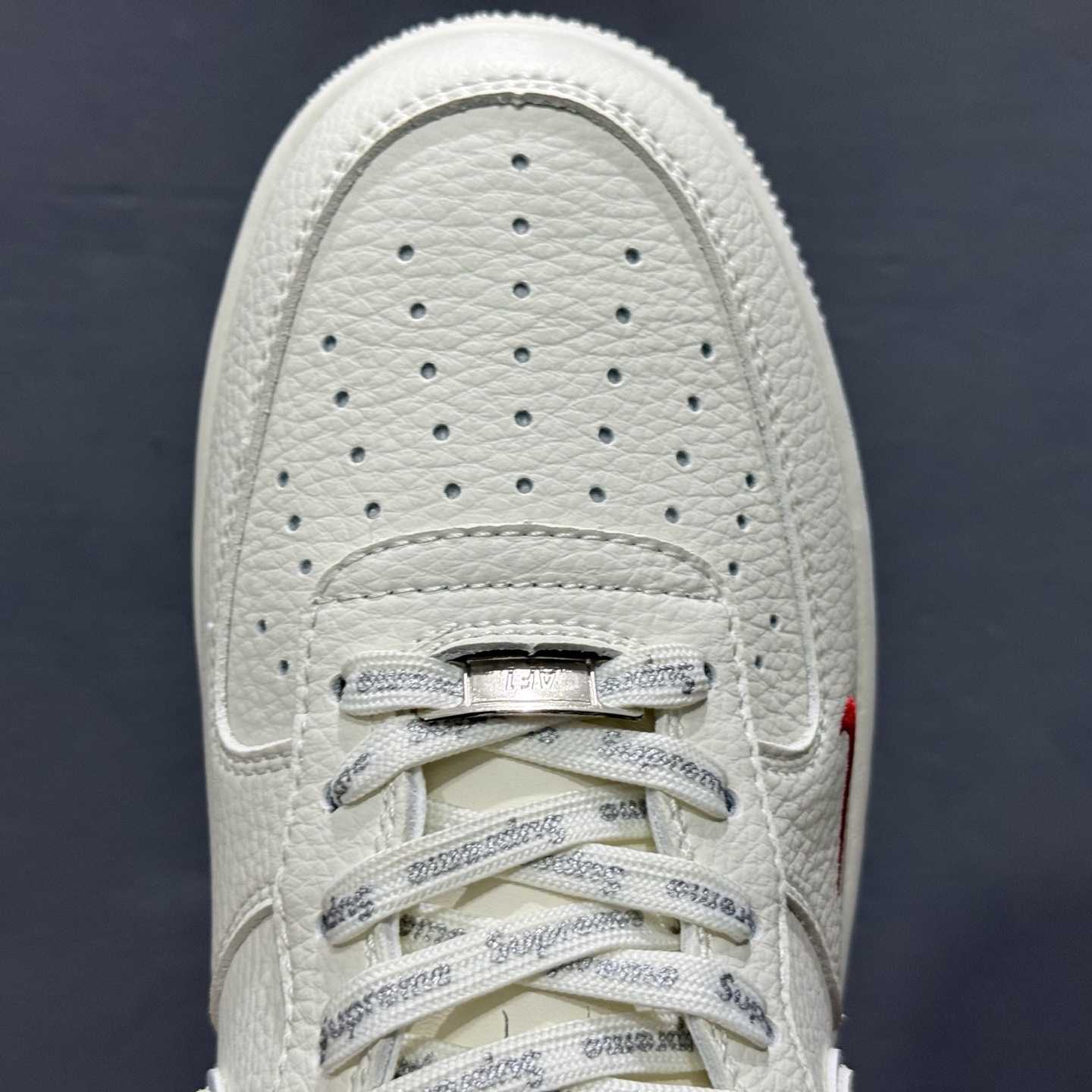 Supreme x Nike Air Force 1 ’07 Low “Sail / Red” – CS5288-052 - FashionPlug
