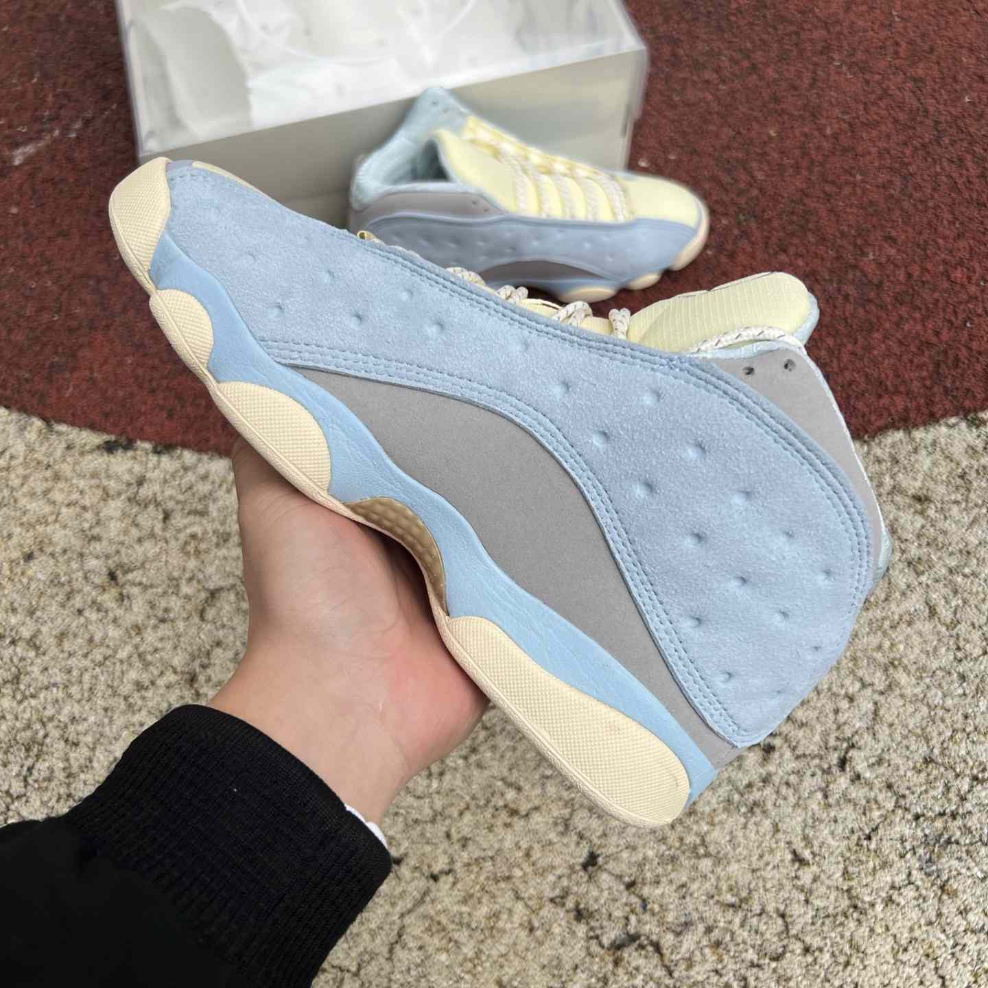 SoleFly x Air Jordan 13 “White/Light Blue” High-Top Lifestyle Sneakers DX5763-100 - FashionPlug