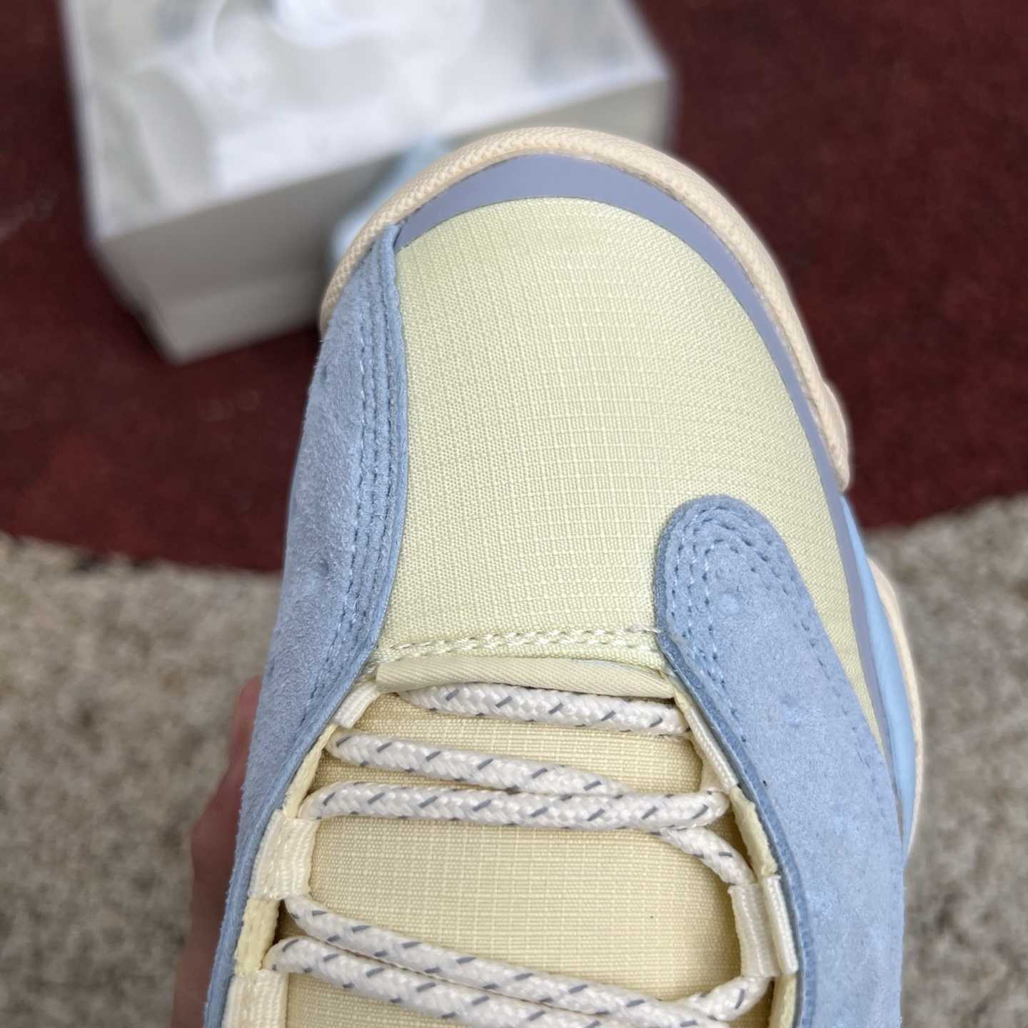 SoleFly x Air Jordan 13 “White/Light Blue” High-Top Lifestyle Sneakers DX5763-100 - FashionPlug