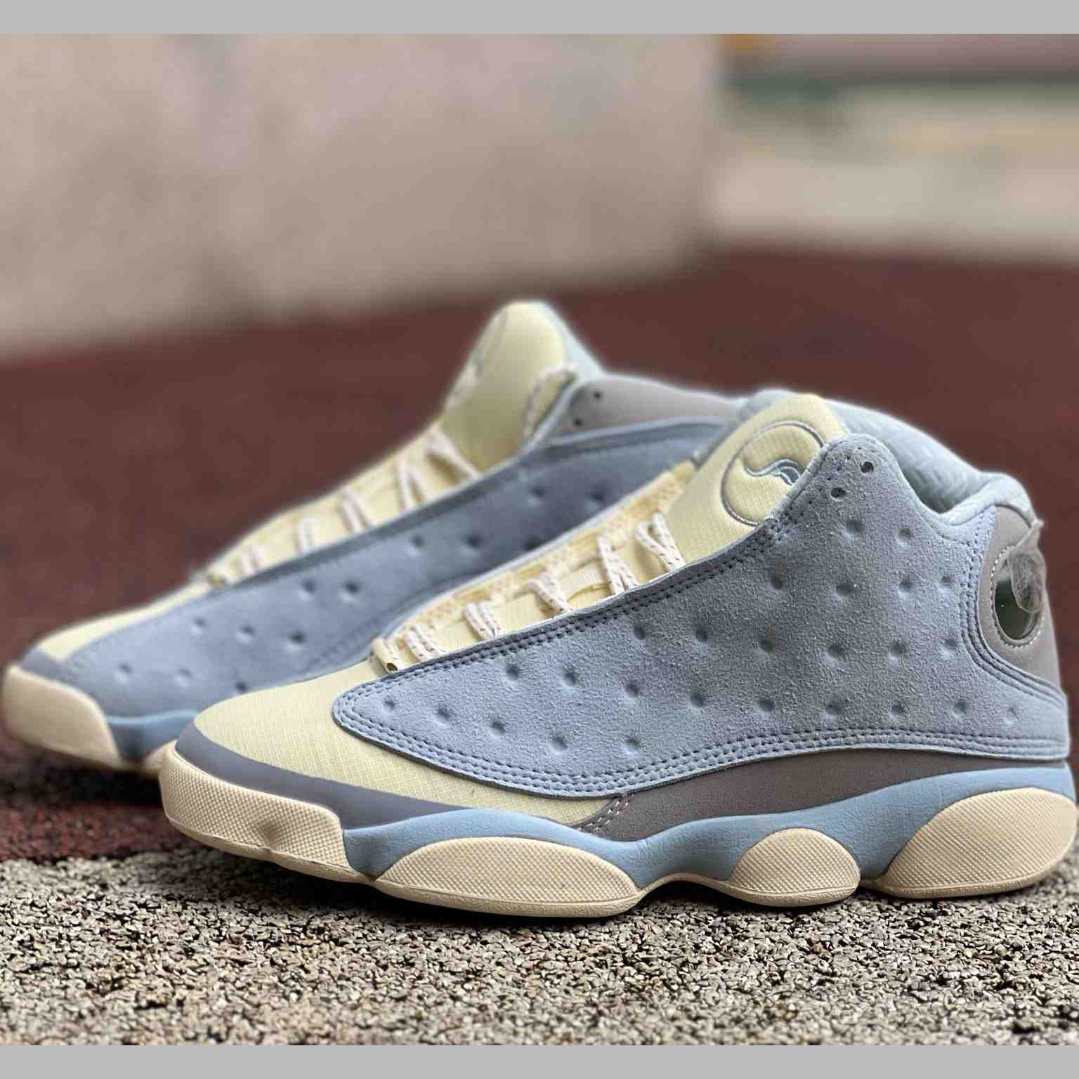 SoleFly x Air Jordan 13 “White/Light Blue” High-Top Lifestyle Sneakers DX5763-100 - FashionPlug