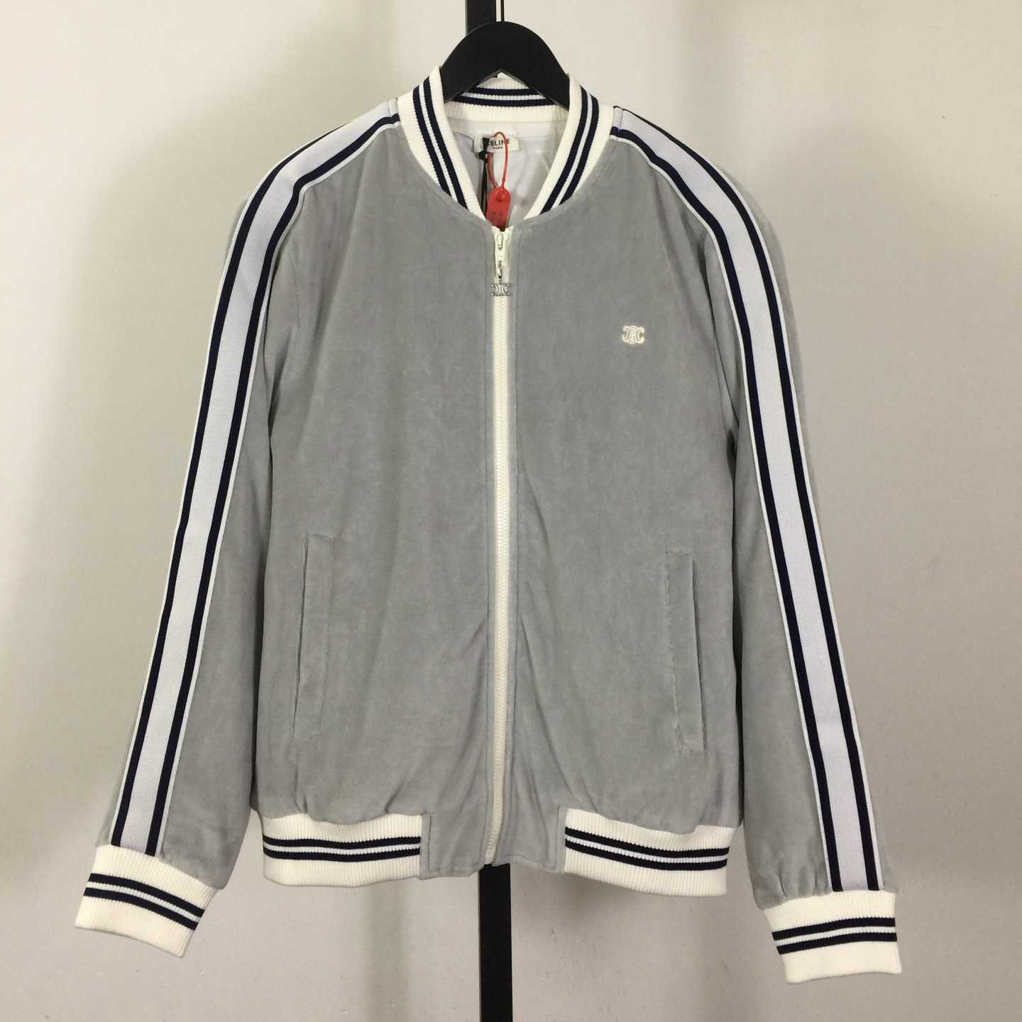 Celine Teddy Tracksuit Jacket In Velvet Jersey - FashionPlug