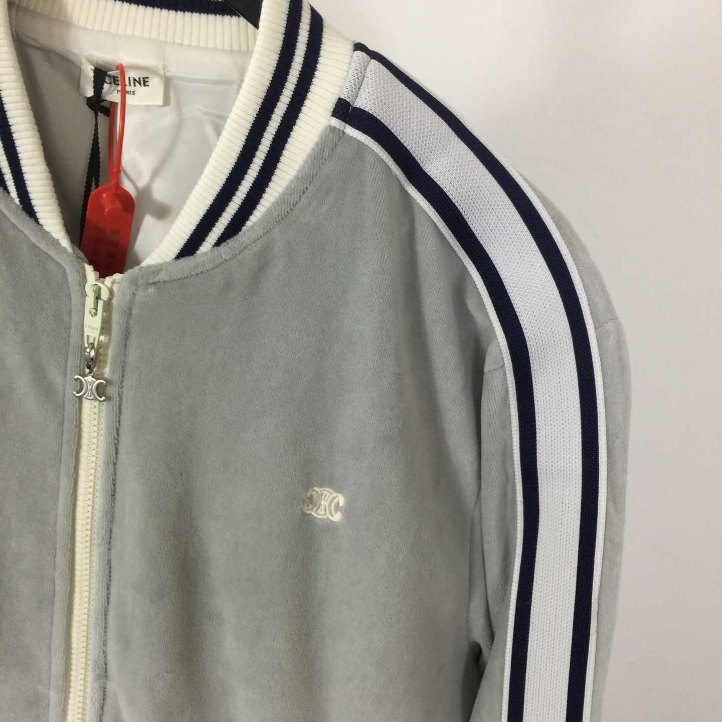 Celine Teddy Tracksuit Jacket In Velvet Jersey - FashionPlug
