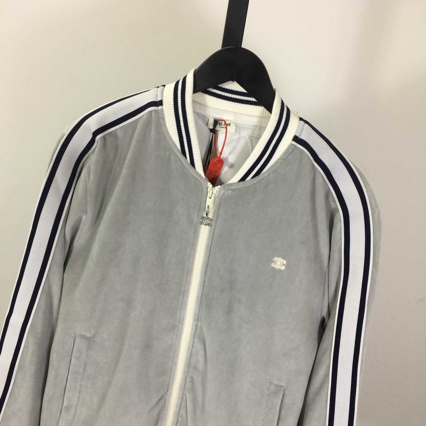 Celine Teddy Tracksuit Jacket In Velvet Jersey - FashionPlug