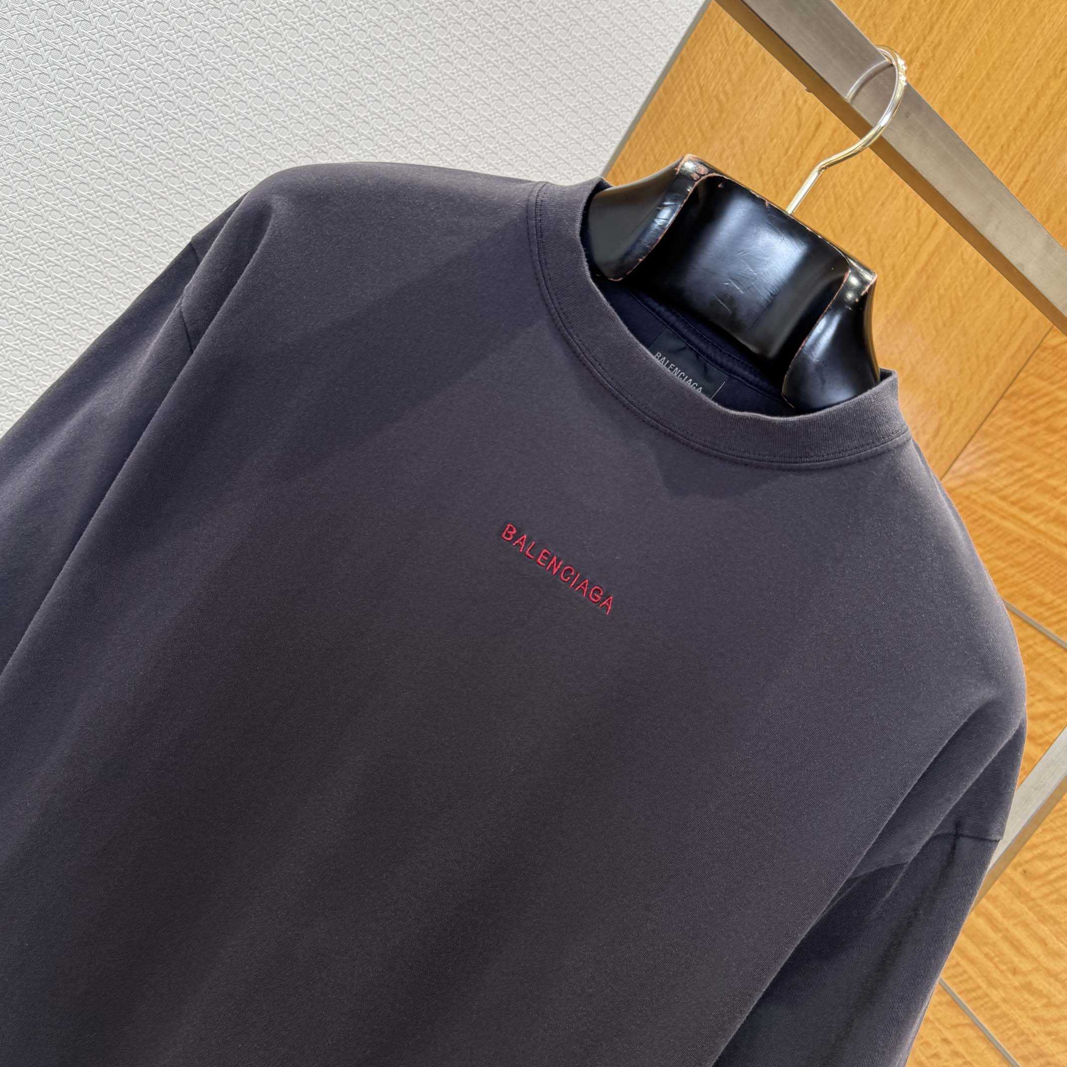 Balenciaga Back T-Shirt Medium Fit in Faded Black /Red - FashionPlug