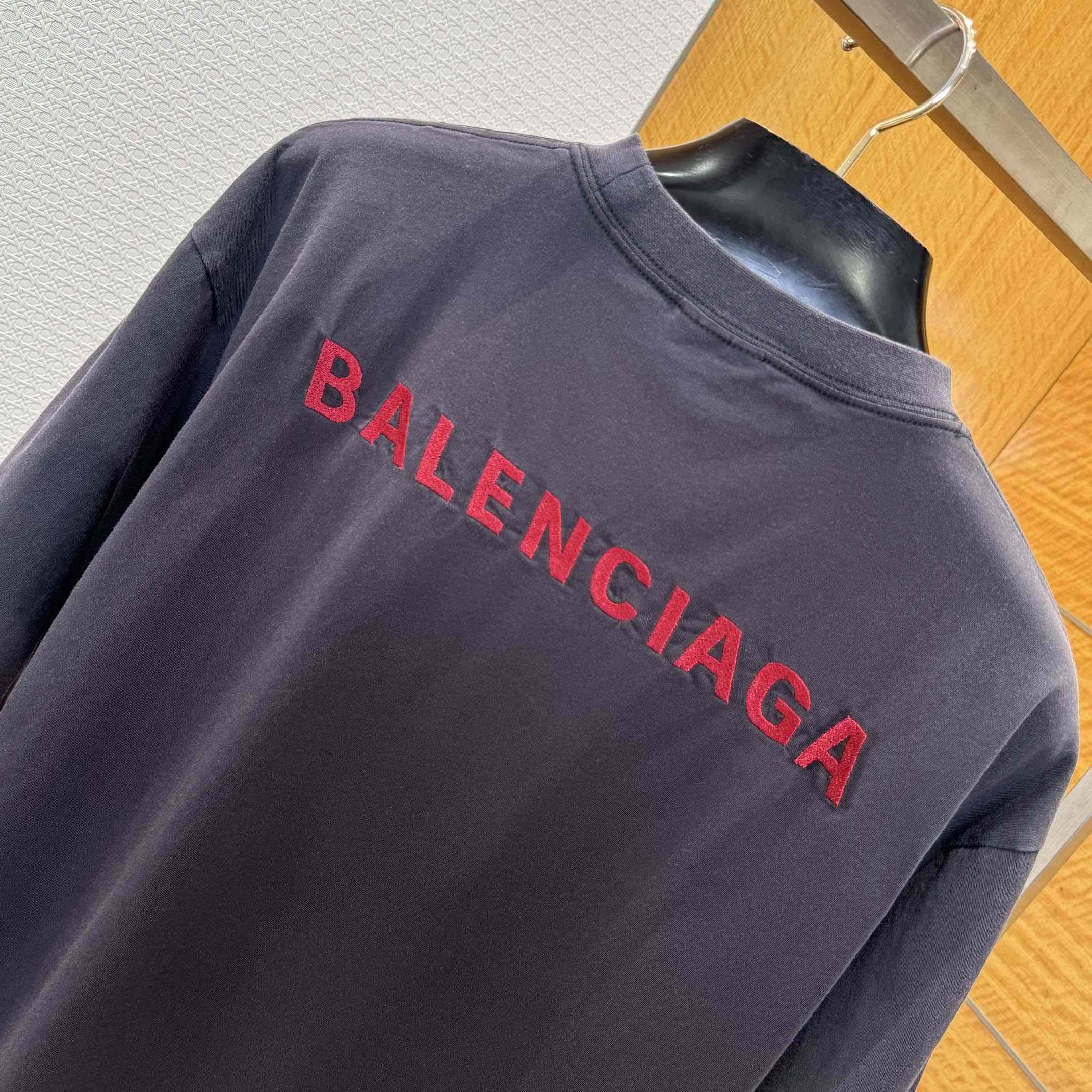 Balenciaga Back T-Shirt Medium Fit in Faded Black /Red - FashionPlug