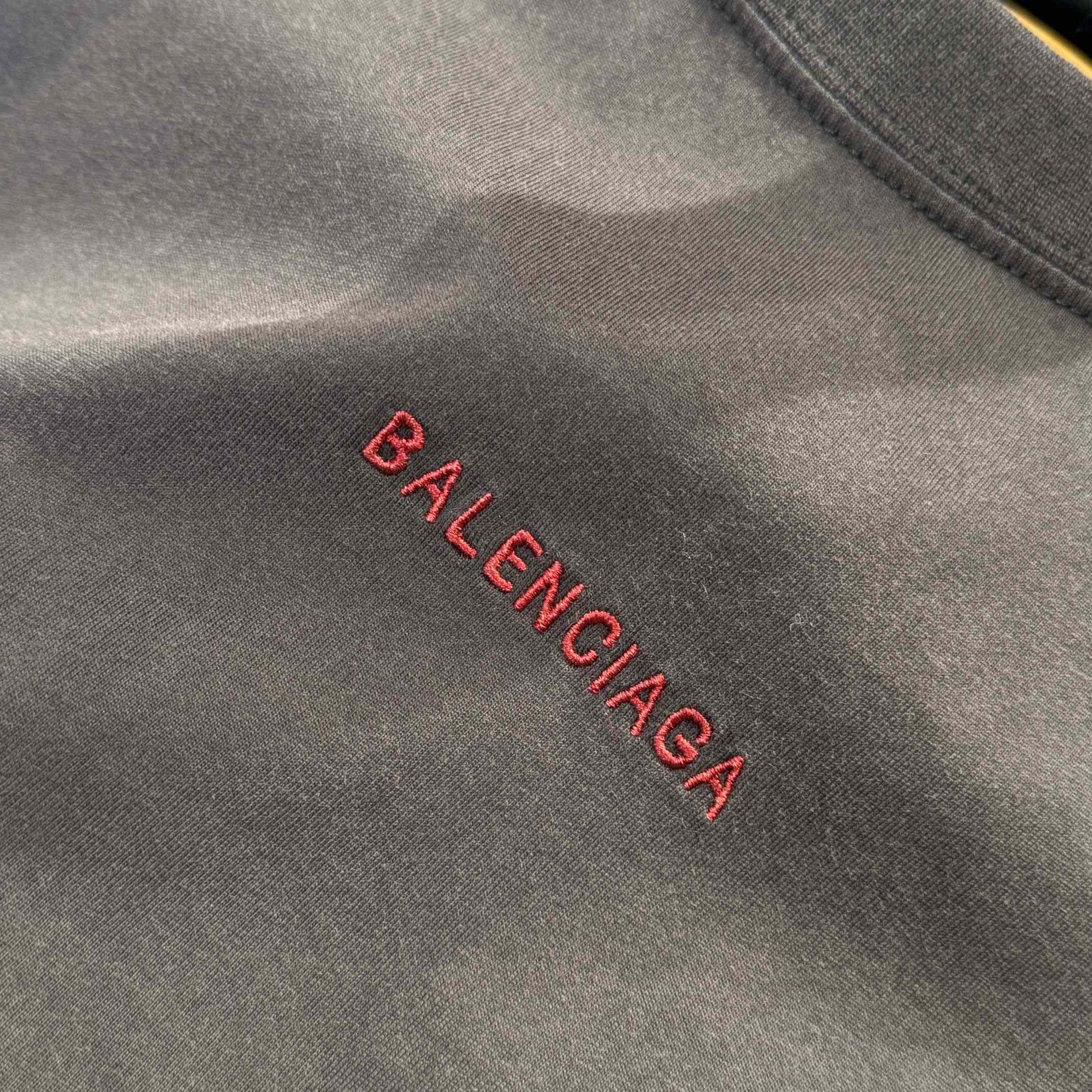 Balenciaga Back T-Shirt Medium Fit in Faded Black /Red - FashionPlug