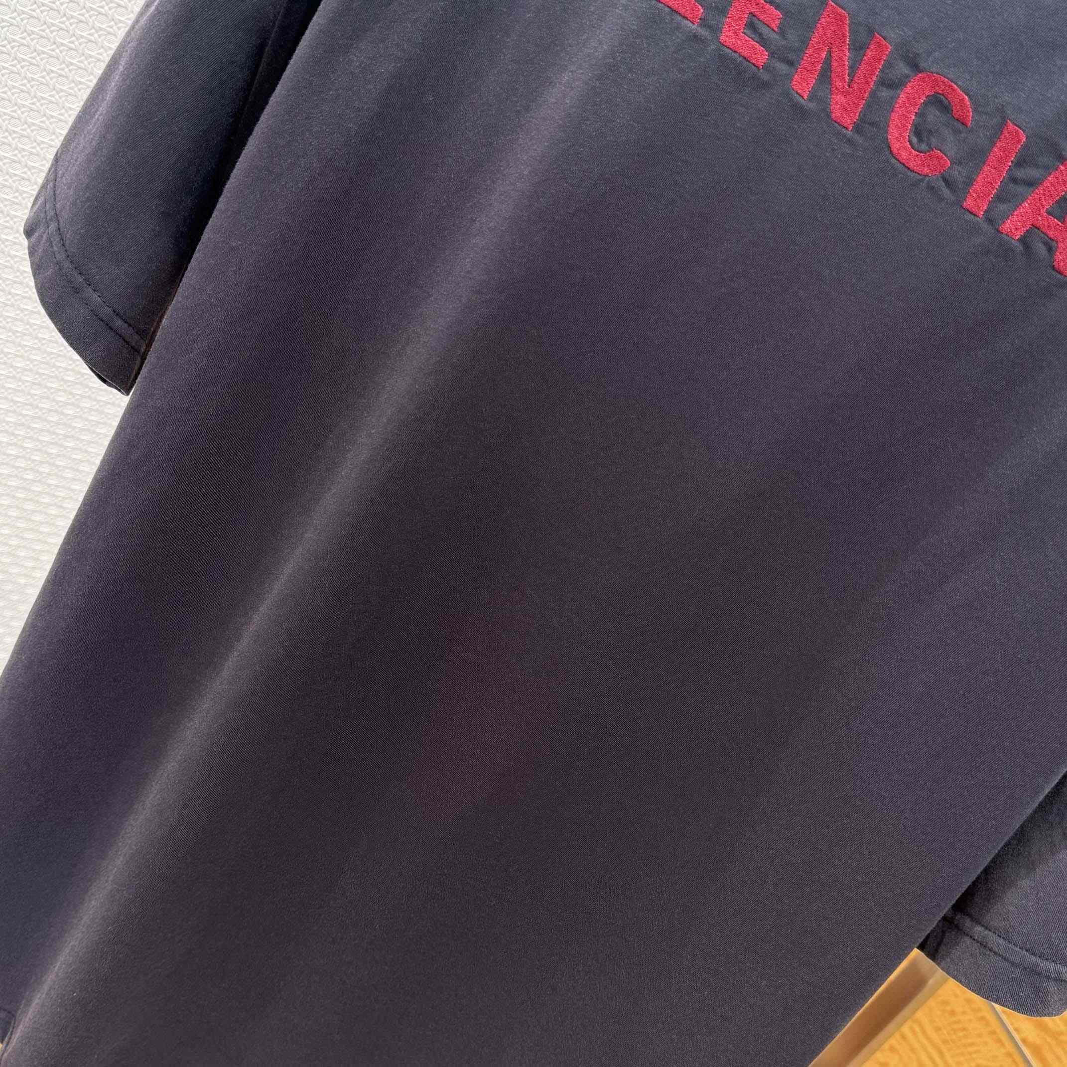 Balenciaga Back T-Shirt Medium Fit in Faded Black /Red - FashionPlug