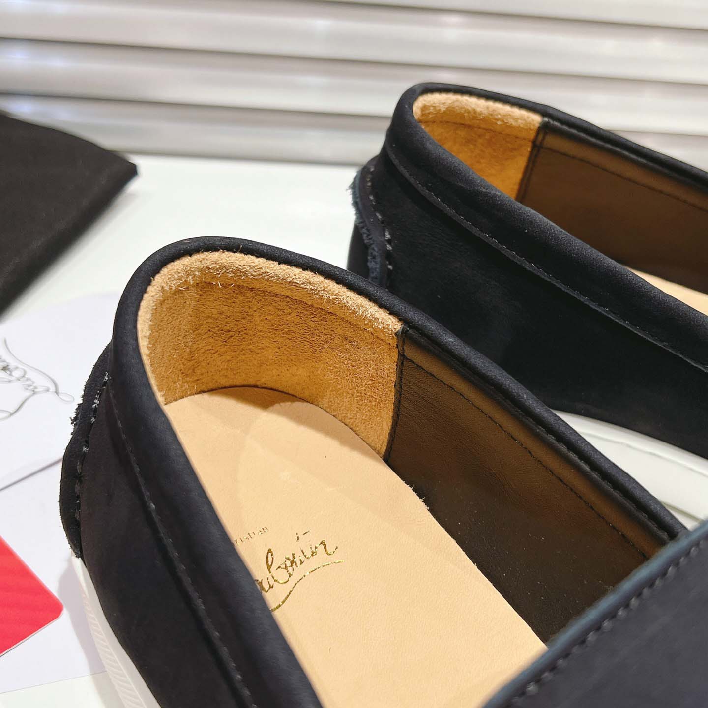 Christian Louboutin Boat Shoes - Reversed nubuck leather - FashionPlug