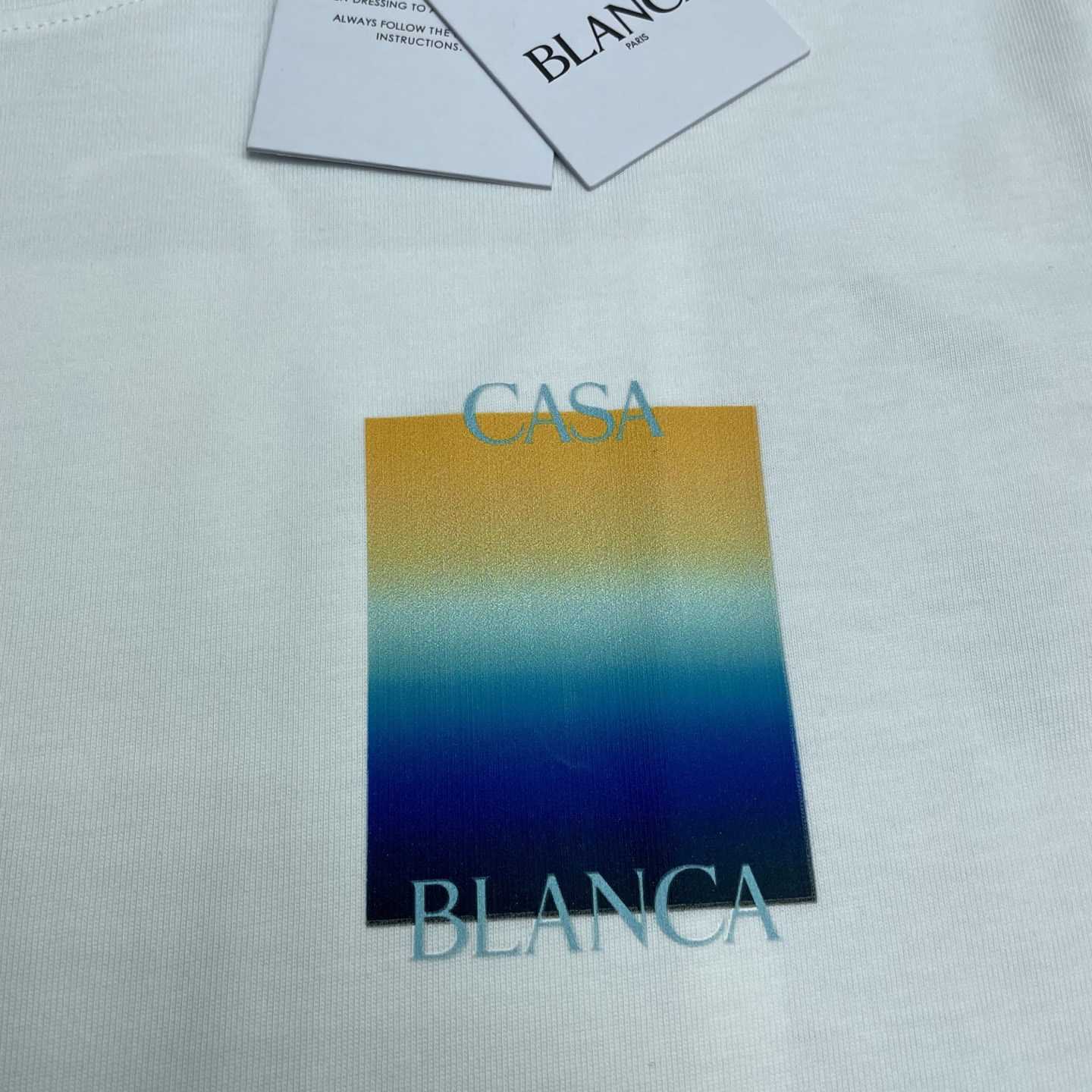 Casablanca Gradient Square Short Sleeve T-Shirt   C1102 - FashionPlug