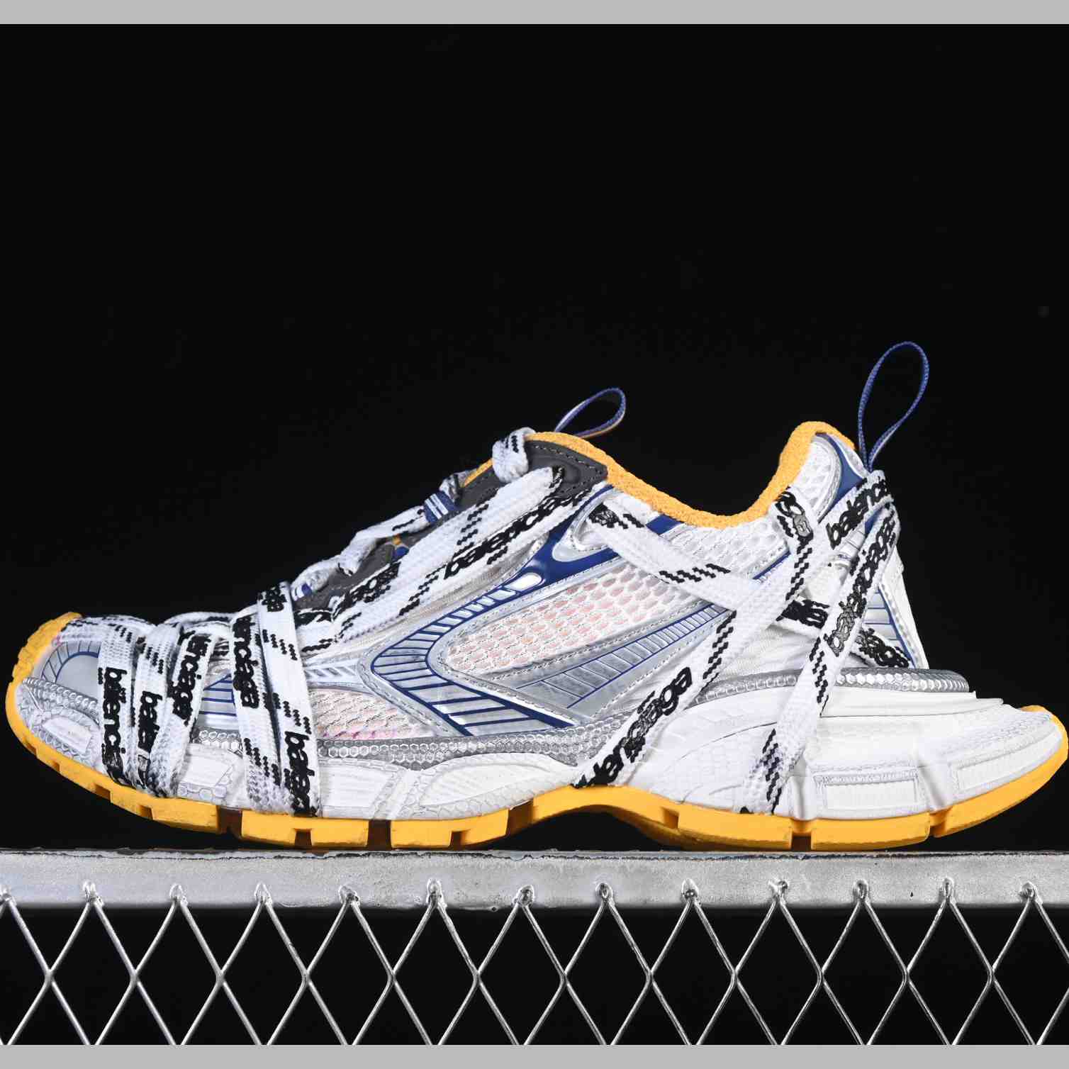  Balenciaga 3XL “White Yellow” Mesh Lace-Up Sneaker - FashionPlug