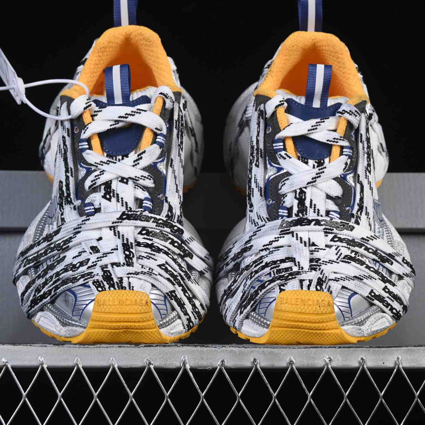  Balenciaga 3XL “White Yellow” Mesh Lace-Up Sneaker - FashionPlug