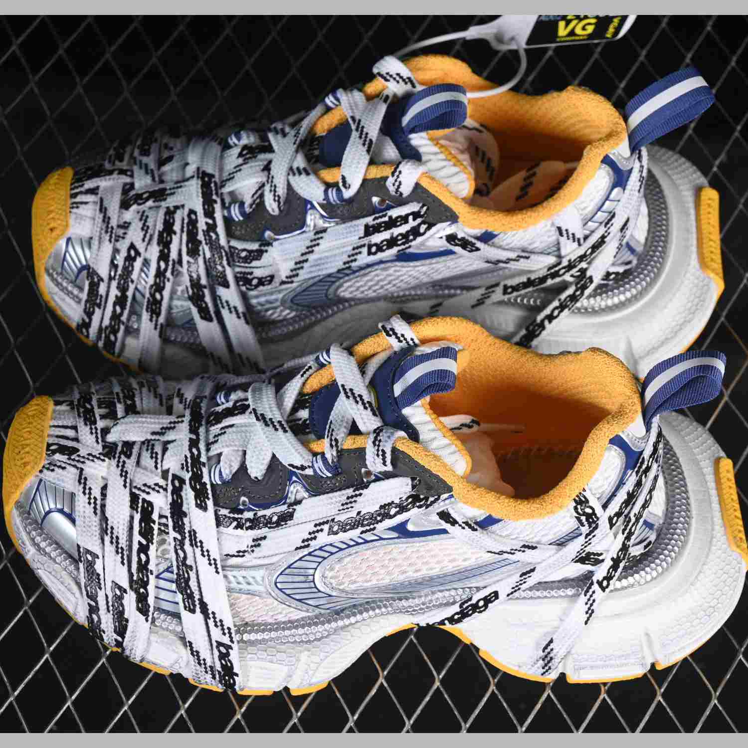  Balenciaga 3XL “White Yellow” Mesh Lace-Up Sneaker - FashionPlug