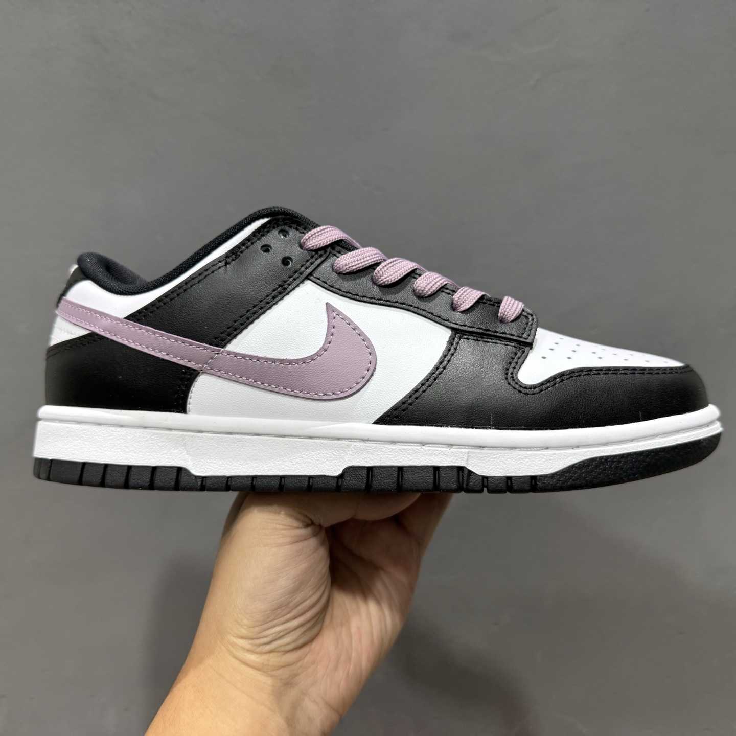 Nike SB Dunk Low Black/White with Purple Swoosh Casual Skate Shoes DD1391-100 - FashionPlug