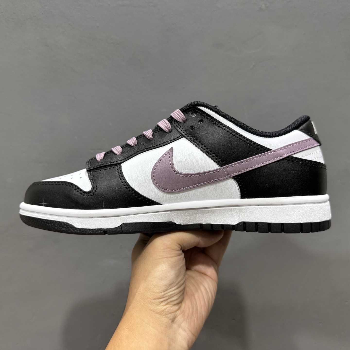 Nike SB Dunk Low Black/White with Purple Swoosh Casual Skate Shoes DD1391-100 - FashionPlug