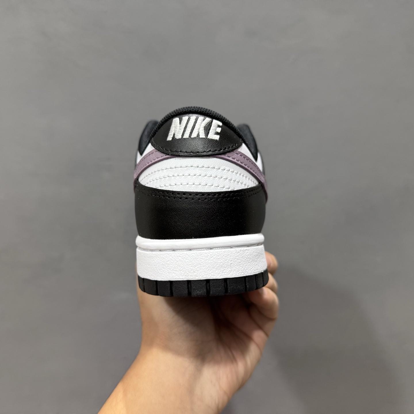 Nike SB Dunk Low Black/White with Purple Swoosh Casual Skate Shoes DD1391-100 - FashionPlug