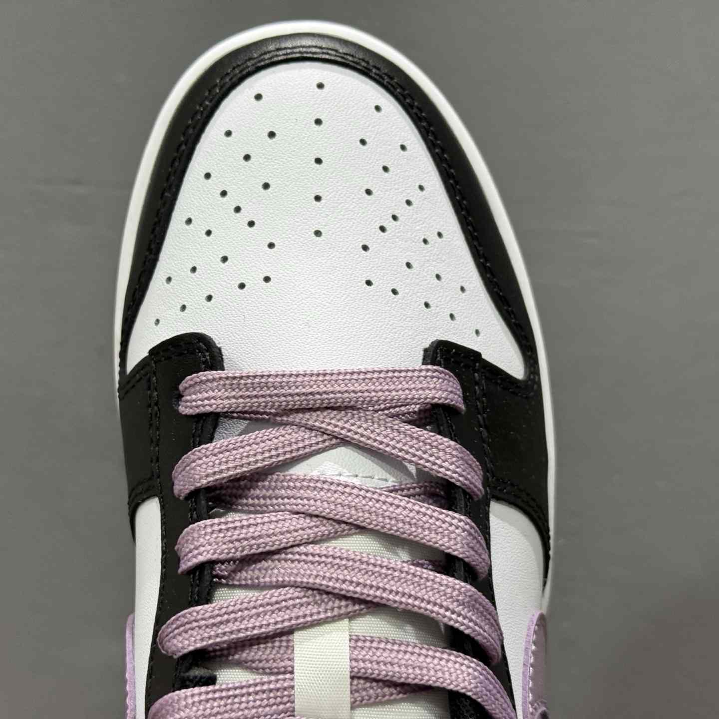 Nike SB Dunk Low Black/White with Purple Swoosh Casual Skate Shoes DD1391-100 - FashionPlug
