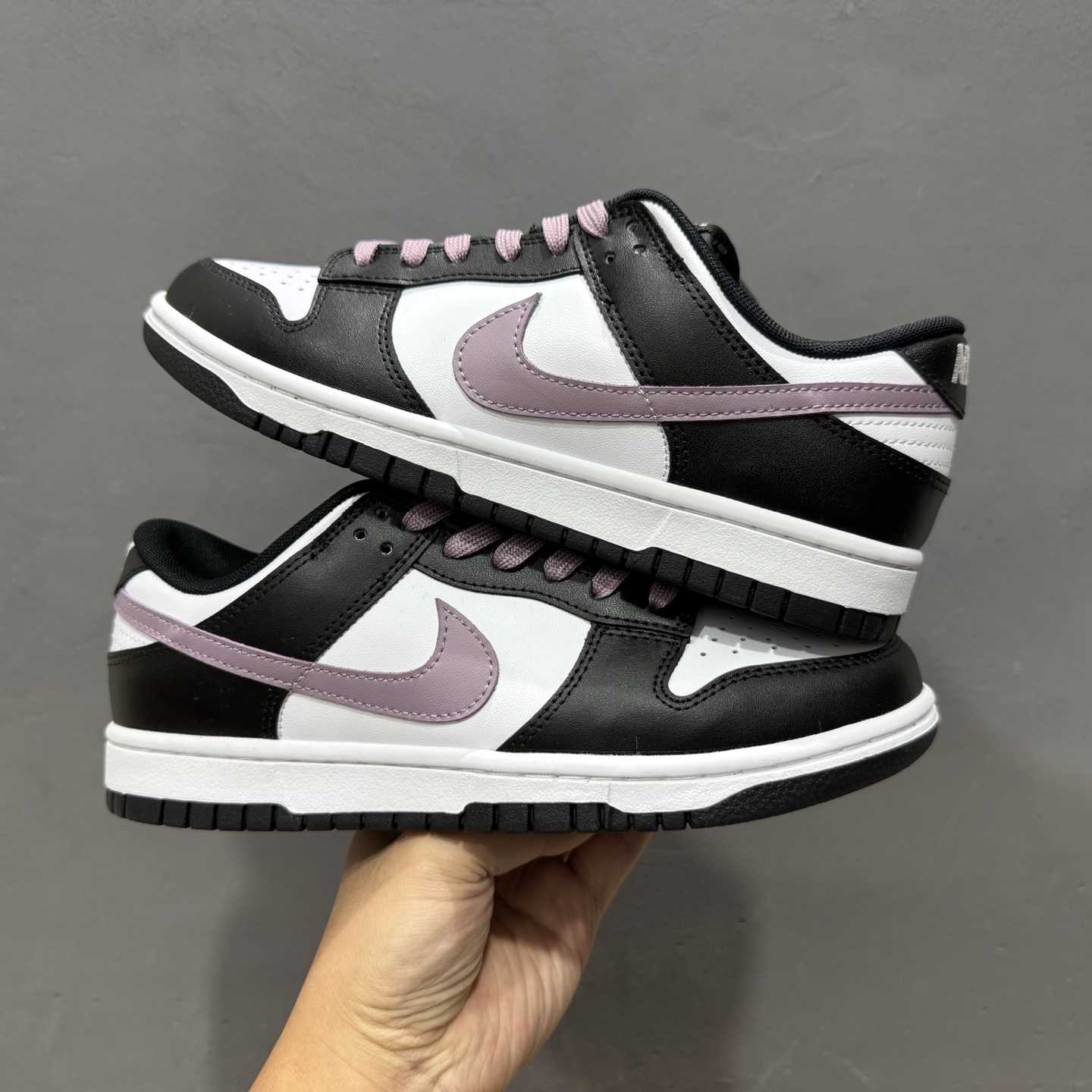 Nike SB Dunk Low Black/White with Purple Swoosh Casual Skate Shoes DD1391-100 - FashionPlug