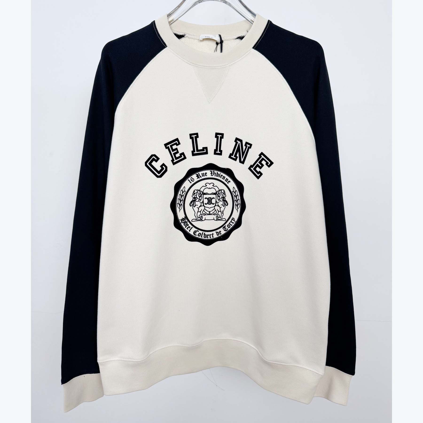 Celine Blason Loose Sweatshirt In Cotton Fleece - FashionPlug
