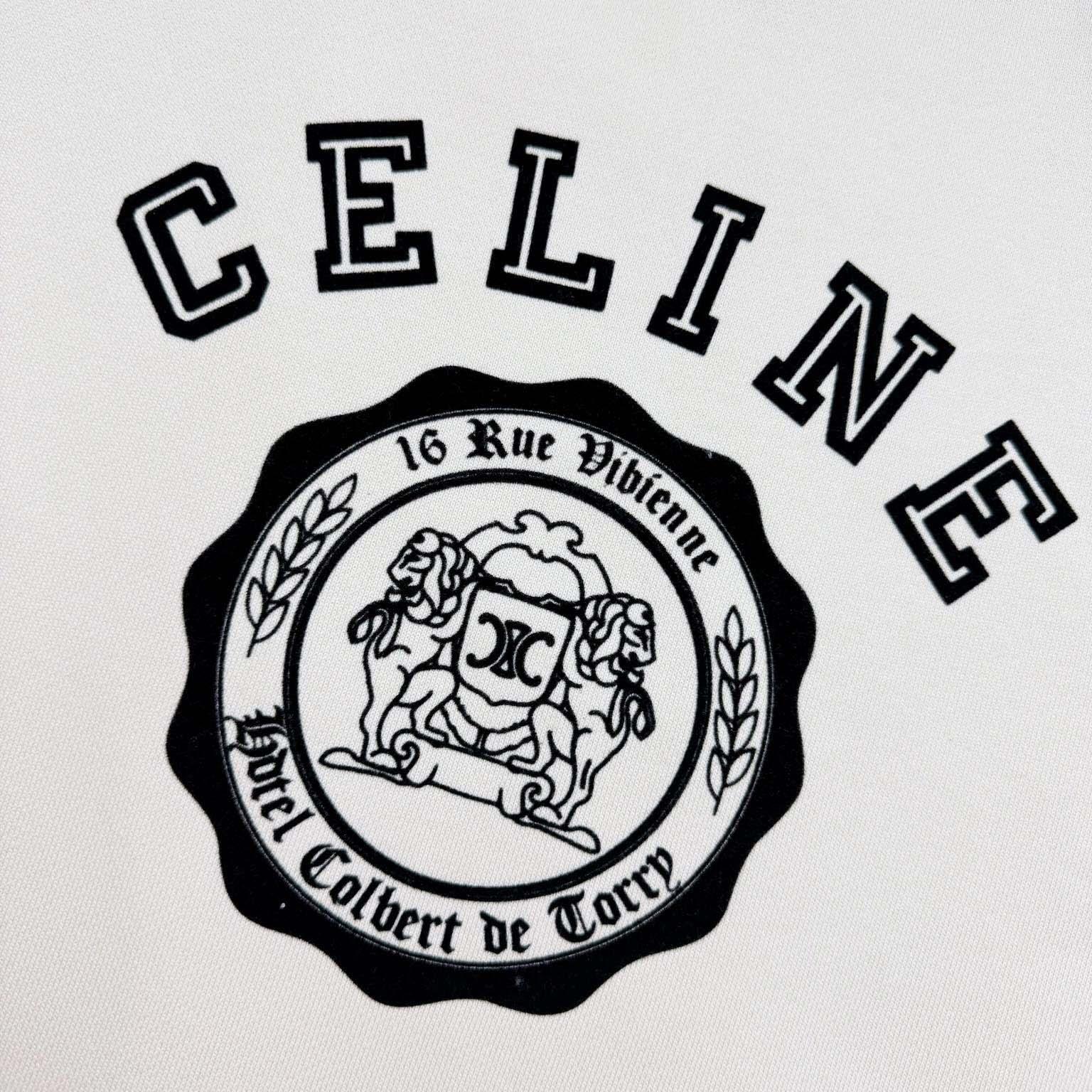 Celine Blason Loose Sweatshirt In Cotton Fleece - FashionPlug